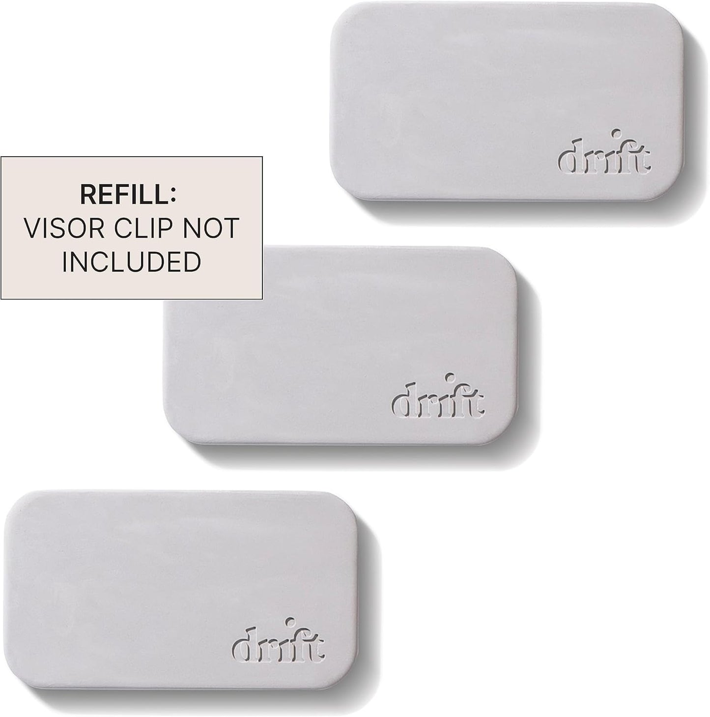Drift Car Air Freshener - The Original Stone Air Freshener - Car Odor Eliminator - Long Lasting Scent - Metal Clip - Essential Oils -Clean Ingredients - Open Air Scent 3 Pack Refill - NO CLIP INCLUDED