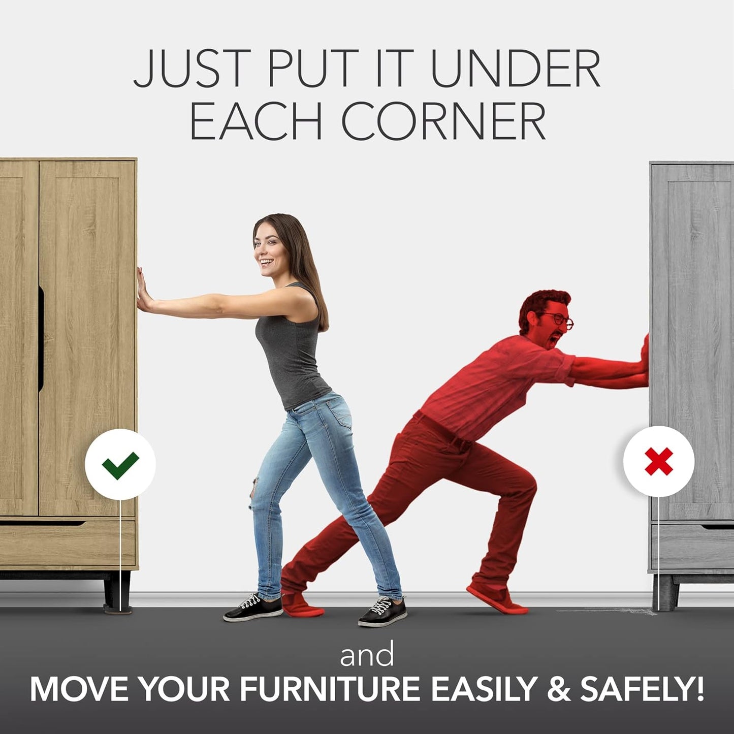 Felt Furniture Sliders for Hardwood Floors X-PROTECTOR 8 PCS 3 ½” - Furniture Slider with Unique Design - Heavy-Duty Furniture Movers for Hard Surfaces - Felt Sliders - Move Your Furniture Easily!