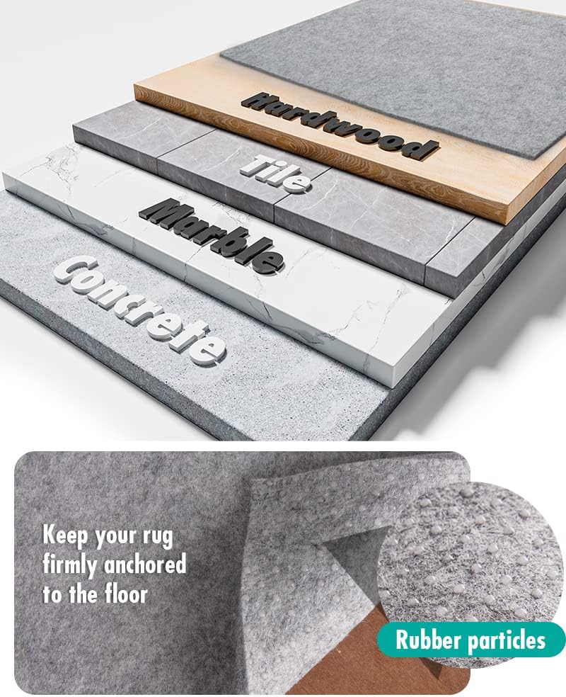 Non Slip Rug Pad Gripper - 3x10 Feet 1/4” Extra Thick Felt Under Rug for Area Rugs and Hardwood Floors,Super Cushioned Non Skid Carpet Padding