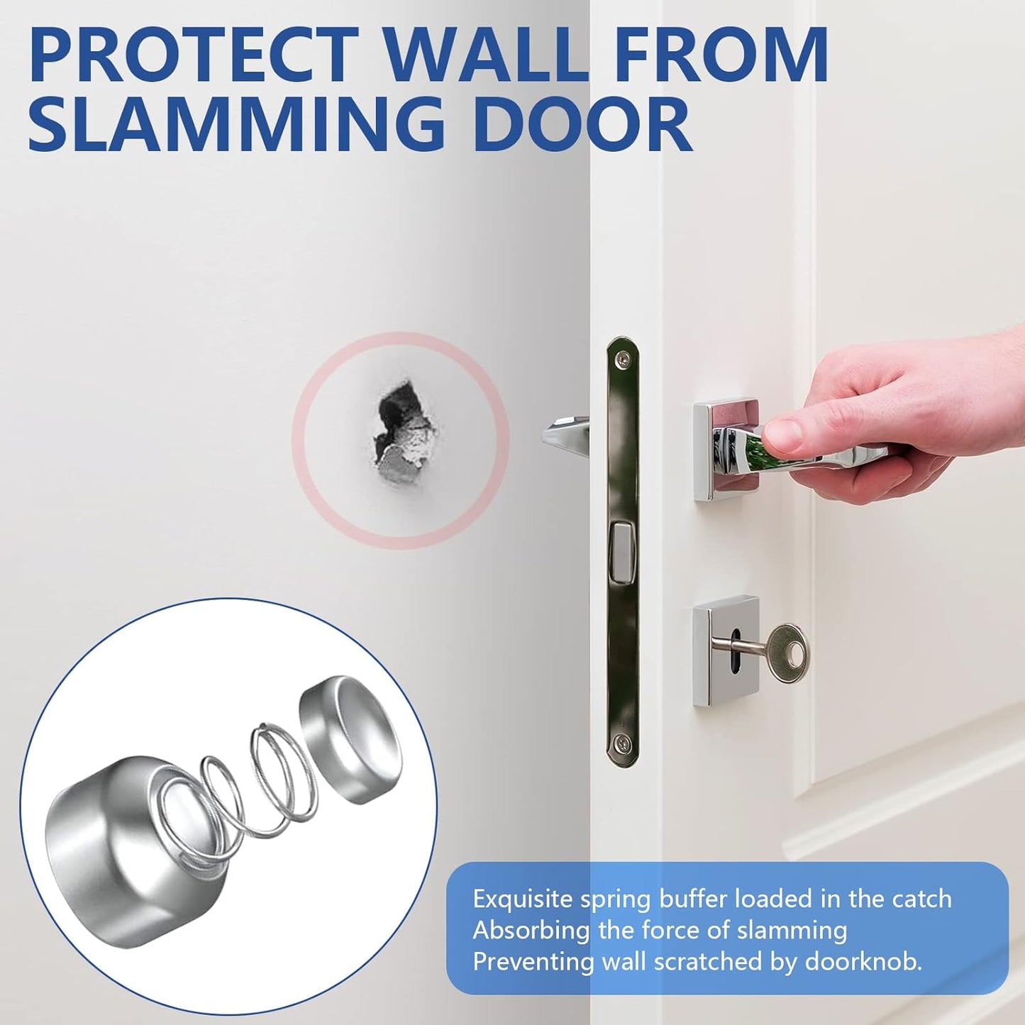Magnetic Door Stop Stainless Steel，Door Stopper, Heavy Duty for Various Door Types, Keep Your Door Open, Wall Mount Door Holder/Catch