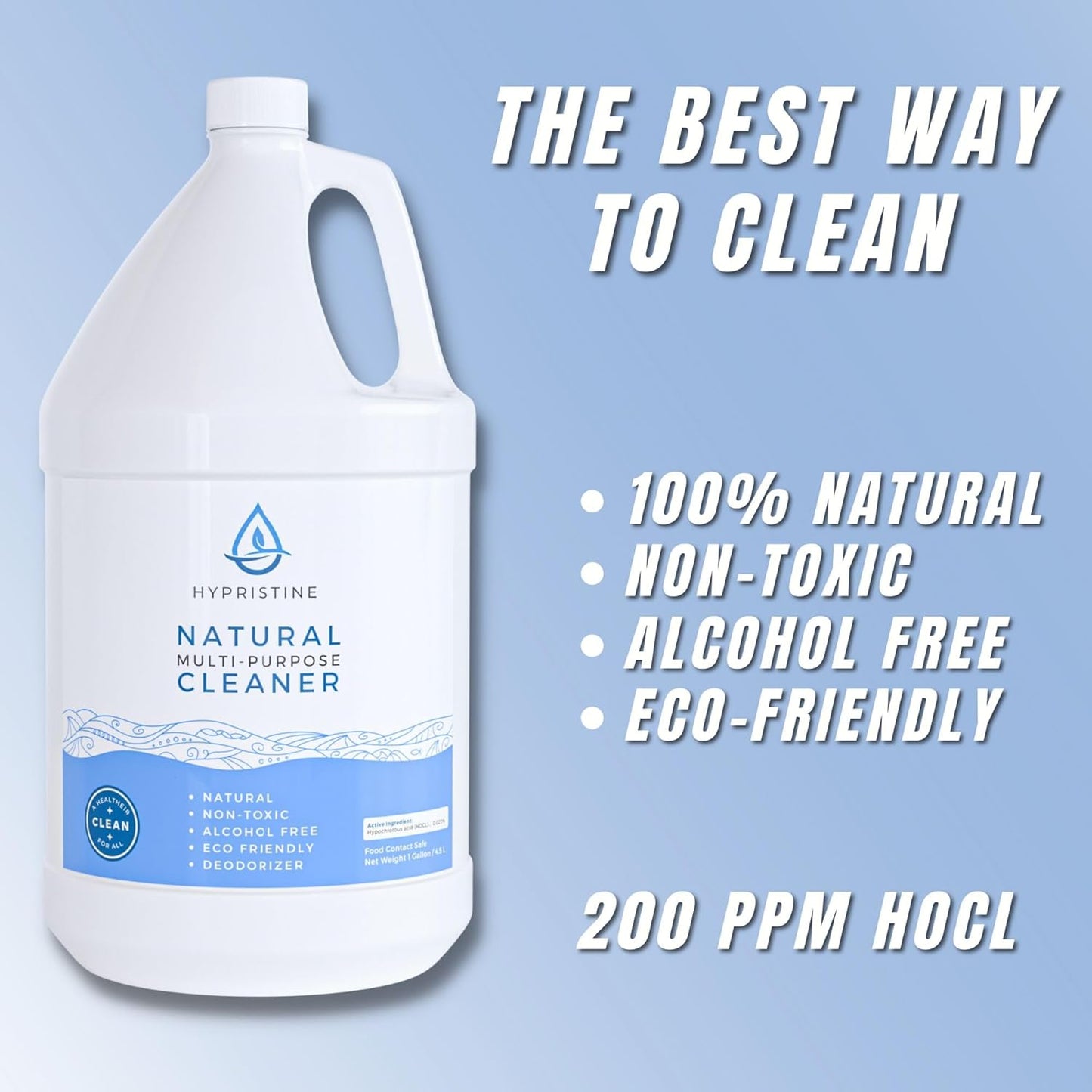 Pure Hypochlorous Acid Multi-Purpose Disinfectant Spray – Bleach- and Alcohol-Free Odor Remover, All-Surface Solution for Home, School and Office – Child-, Pet- and Food Contact-Safe