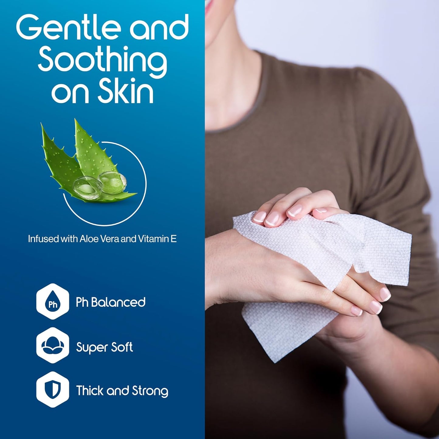 Inspire Adult Wet Wipes, Wash Cloths | Adult Wipes for Incontinence & Cleansing for Elderly, 8"x12" (500CT (10 PACKS OF 50))