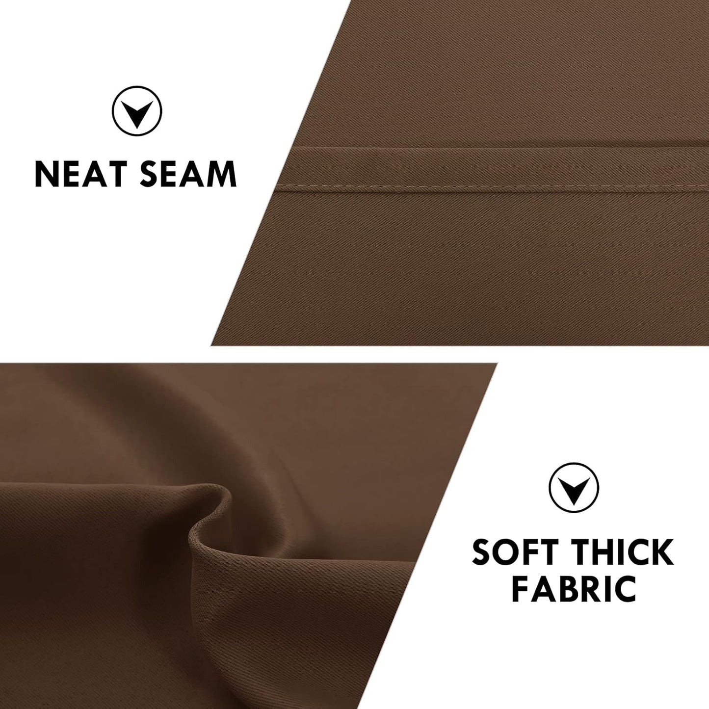 DWCN Blackout Curtains Room Darkening Thermal Insulated Bedroom Curtains Window Curtain Panels, 52 x 63 inches Long, Set of 2 Brown Rod Pocket Drapes