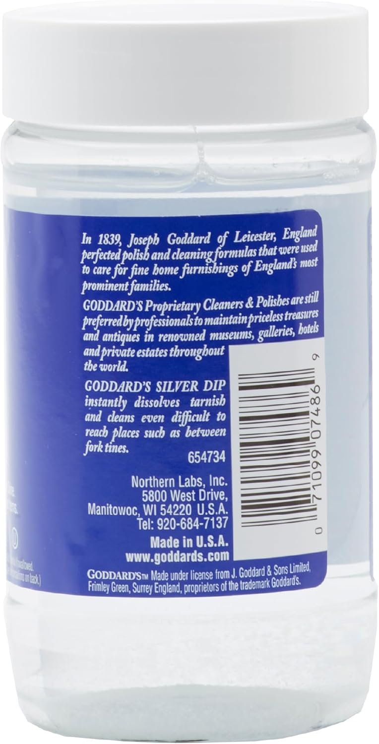 Goddard’s Silver Cleaner Dip – Silver Jewelry Cleaner Solution for Filigree Metalwork & Small Items – Professional Use Silver Tarnish Remover – Silverware Cleaning Supplies (10 oz)