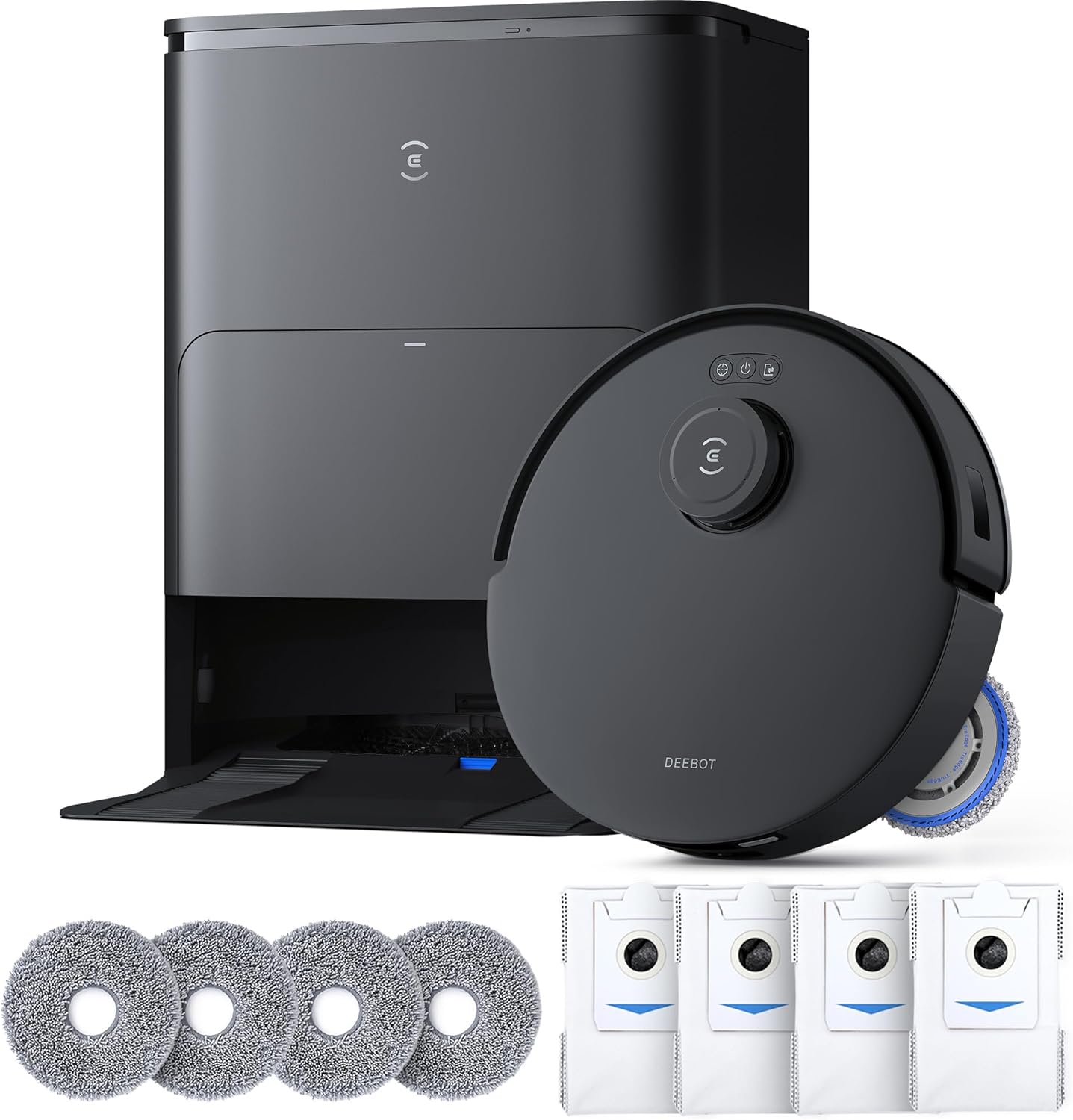 ECOVACS DEEBOT T30S Care Robot Vacuum and Mop, 11000Pa, ZeroTangle Technology, TruEdge Adaptive Edge, Hot Wate Washing, Self-Emptying, Self Refilling, Auto Lifting, Obstacle Avoidance