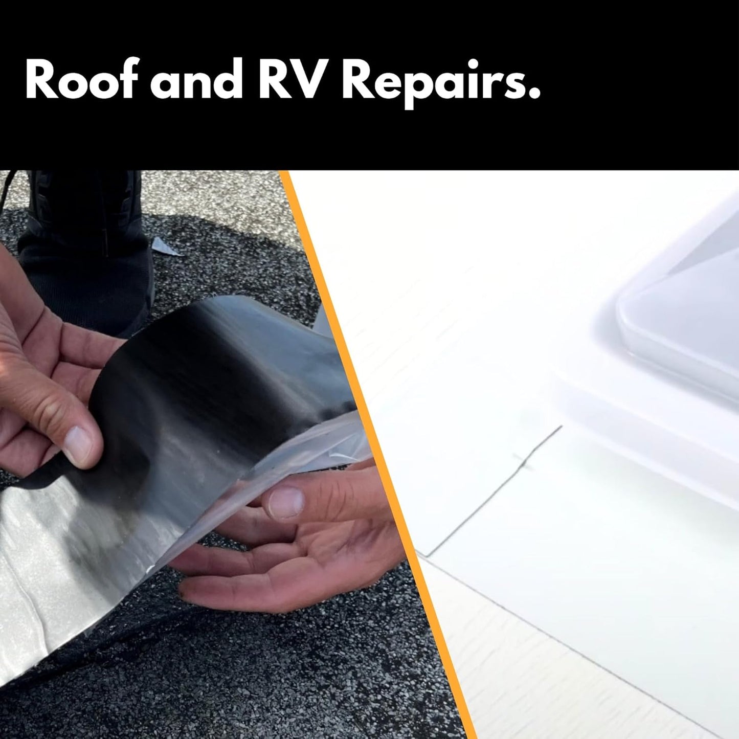 HSS Sealant Tape with MicroSealant - Waterproof Commercial Roofing Tape for Roof and RV Repair - UV- & Weatherproof - Black - 2 inch x 25 feet