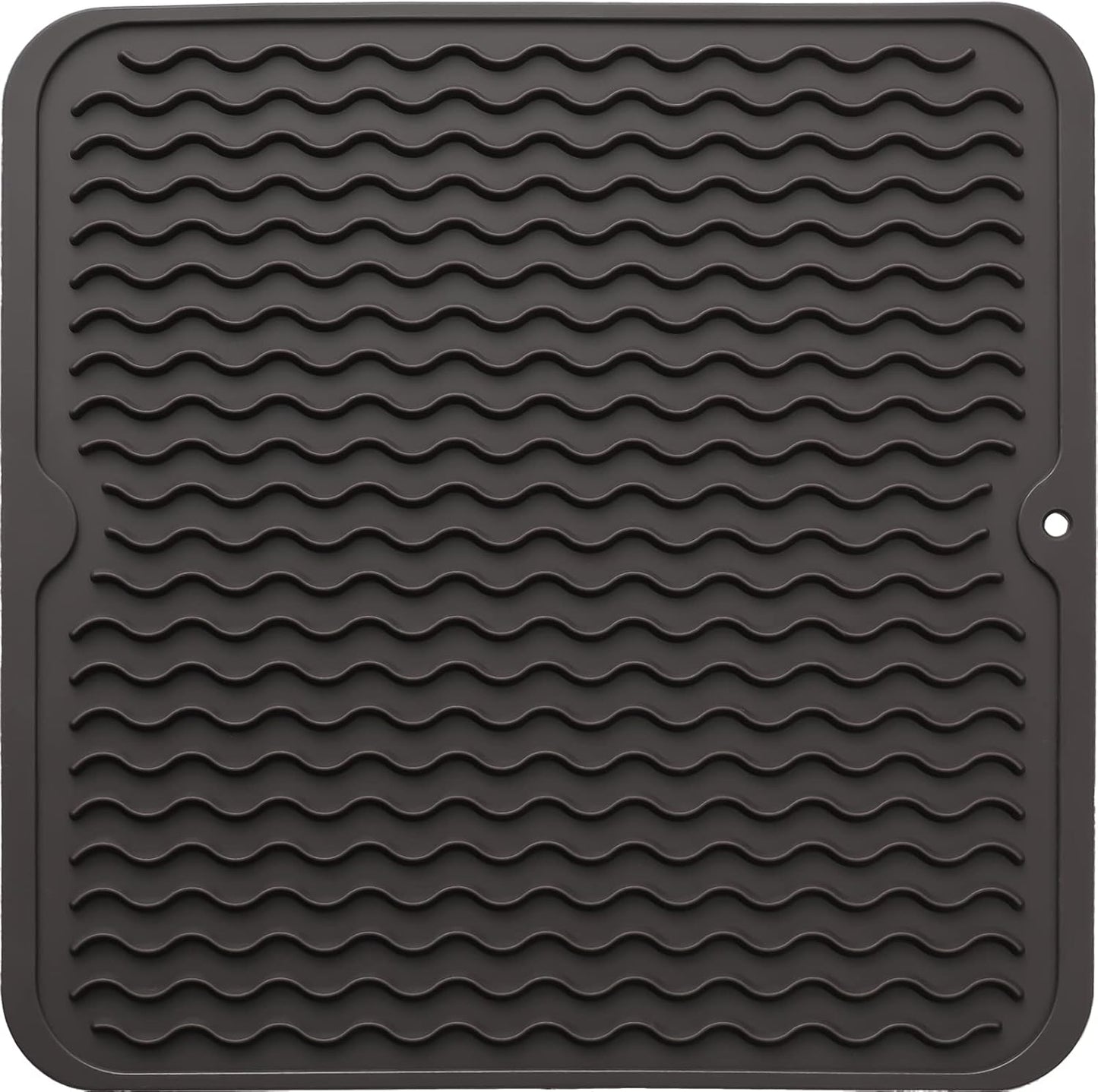 Silicone Dish Drying Mat for Multiple Usage,Easy clean,Eco-friendly,Heat-resistant Silicone Mat for Kitchen Counter or Sink,Refrigerator or Drawer liner Coffee M 12 inches x 12 inches