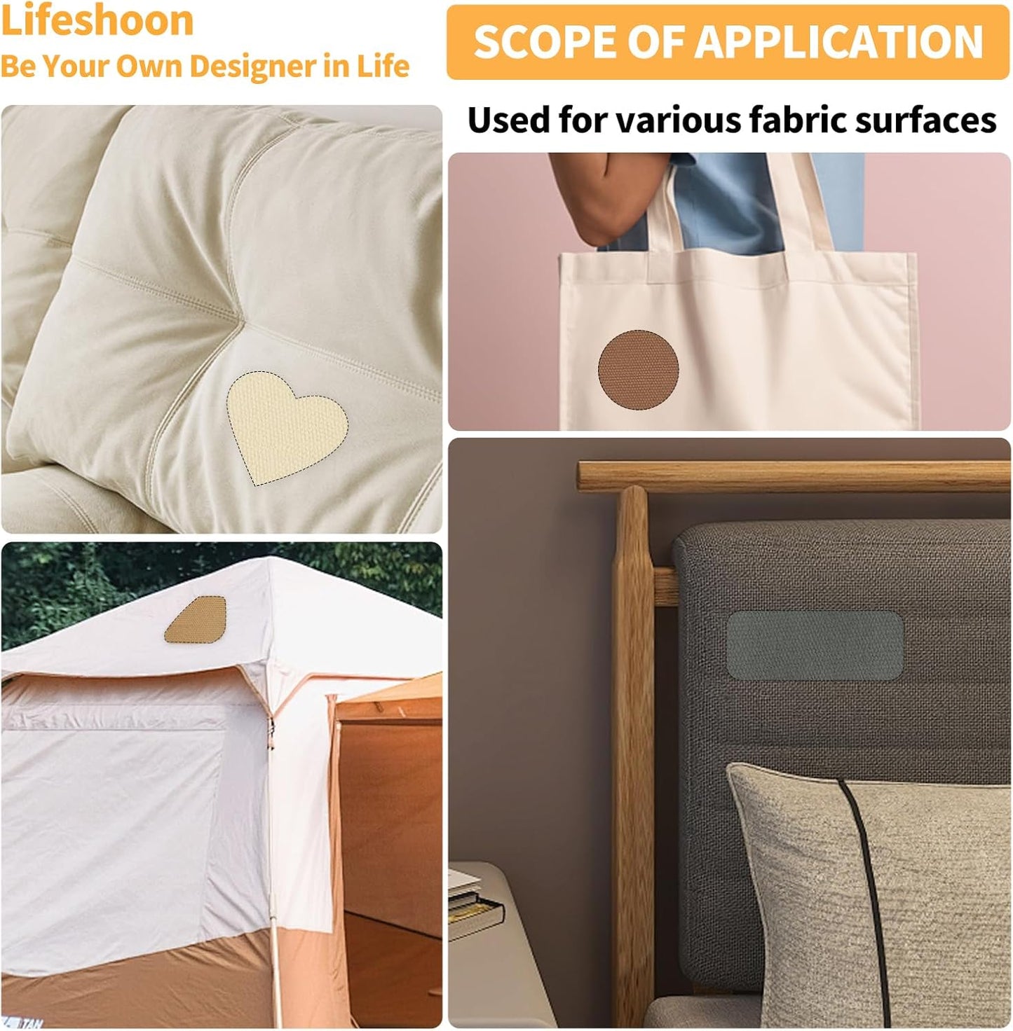 Fabric Repair Patches, Canvas Self-Adhesive Fabric Patches Tape Durable, DIY Large Canvas Repair for Sofa, Couches, Furniture, Chair, Clothing （3.5X79 Inch, White）