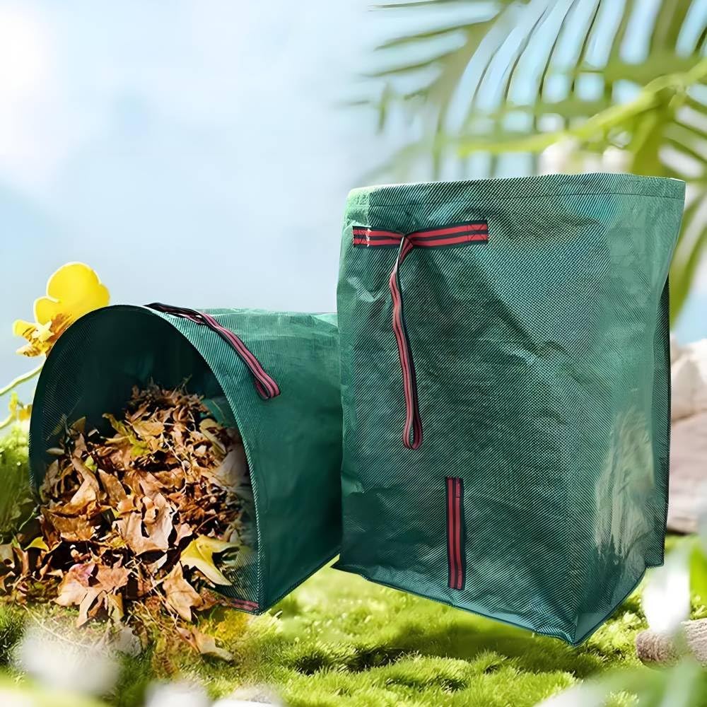 72 Gallon Garden Bags for Debris,2-Pack Yard Waste Bags,Large Dustpan-Type Lawn Bags with Gardening Gloves, Leaf Bags for Yard Debris,Grass Clippings,Collapsible Trash Can for Parties,Laundry,Camping