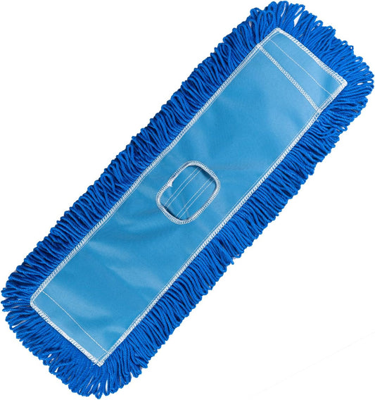 Matthew 24'' Microfiber Loop Dust Mop Washable Commercial&Residential Heavy Duty Mop Head Replacement Premium Absorbent Industrial Dust Mop Refill Pads for Hardwood, Office,Garage and Hotel -1Pack