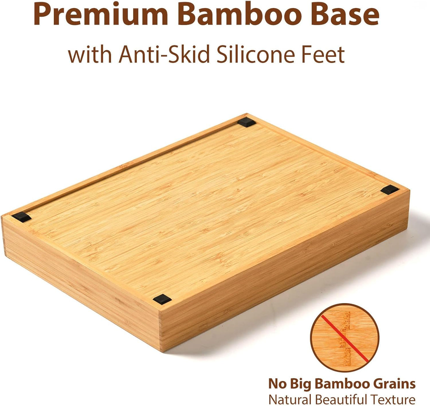 Umilife Bamboo Kitchen Drawer Organizer, 9 Inch Silverware Utensils Tray Holder for Small Drawer, Wood Caddy for Flatware Cutlery Knives