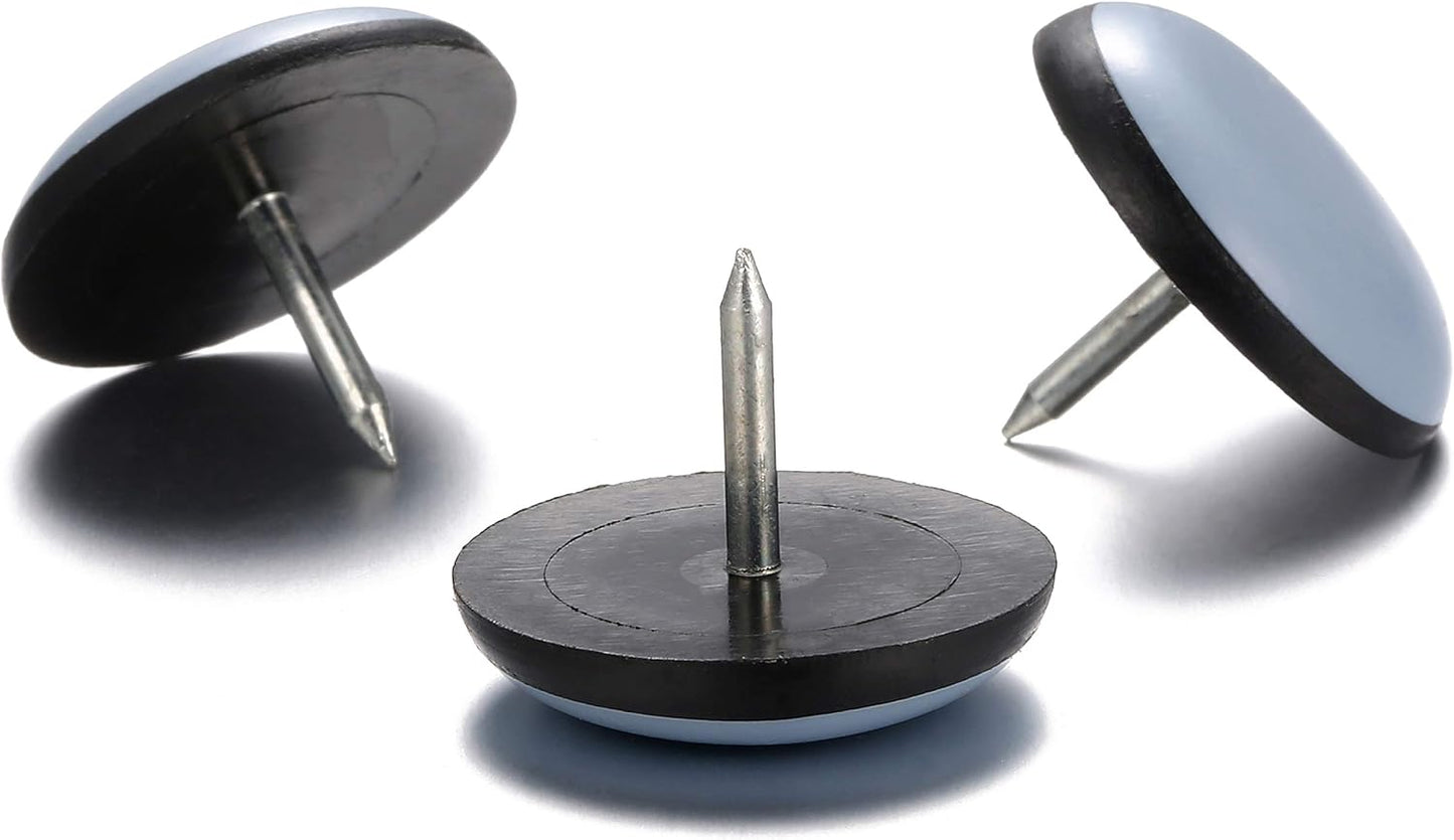 3/4“ Nail on Furniture Sliders (24 Pack) - Furnigear Heavy Duty PTFE (Teflon) Chair Leg Slider Glide Wooden Furniture Movers Move Your Furniture Easily & Safety - Best Floor Protector