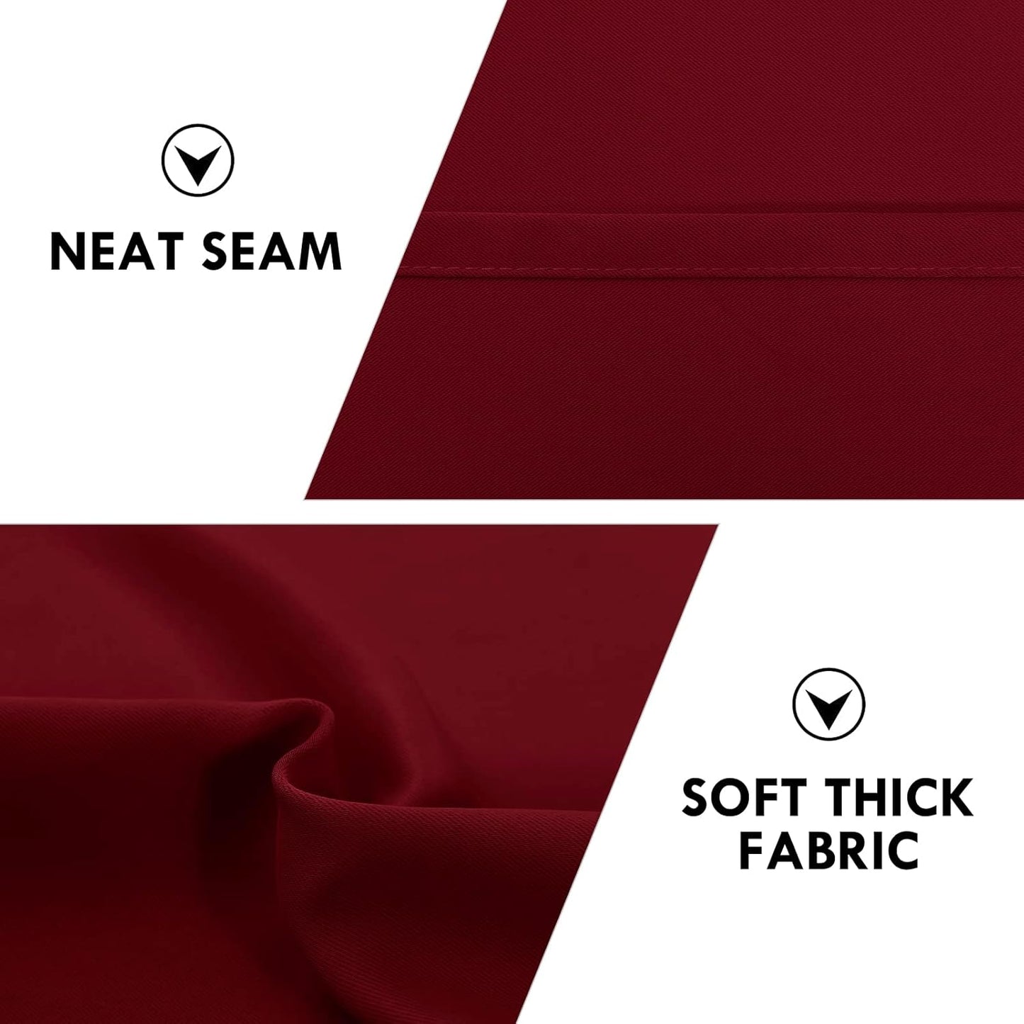 DWCN Burgund Short Blackout Curtains for Bedroom/Kitchen, Thermal Insulated Energy Saving Room Darkening Curtains for Living Room (W60 x L36 inch, Set of 2 Panels, Top of Rod Pocket)