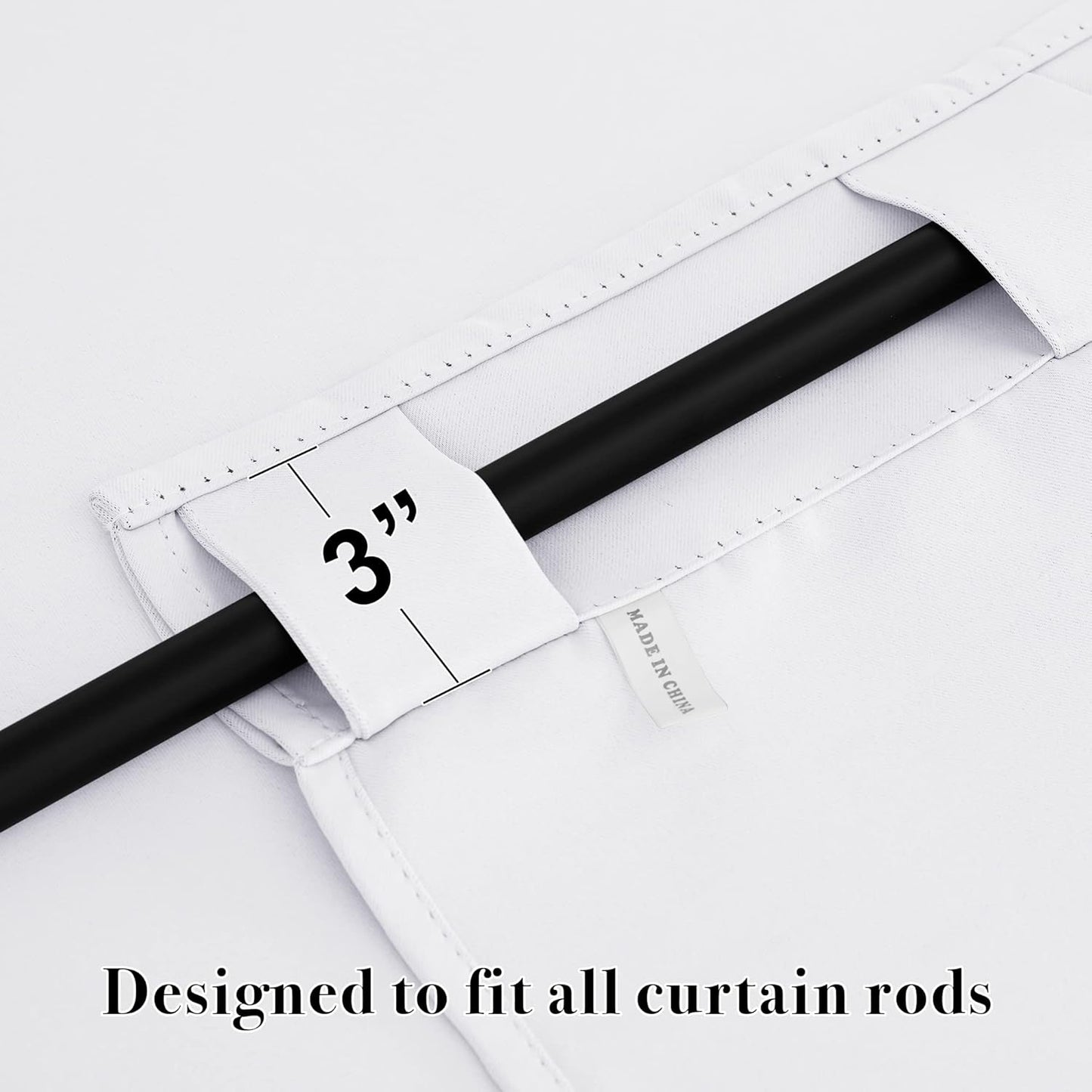 RYB HOME Blackout Curtains 80 inches Long Thermal Insulating Large Window Curtains for Living Room Sliding Glass Door Dining Home Office Backdrop, Pure White, W 42 x L 80 per Panel, 2 Panels