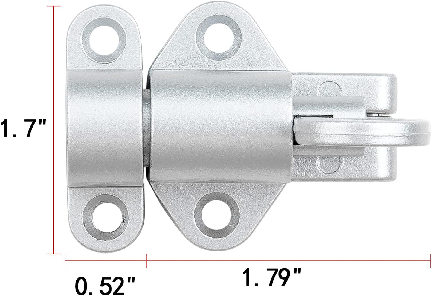 3 Packs Self-Closing Latches，Silver Gray Spring Door Lock，Resilient Bolt Latch Aluminum Alloy Safety Automatic Spring Barrel Slide Door Lock with Screws,Used for Gate,Window and Cabinet etc