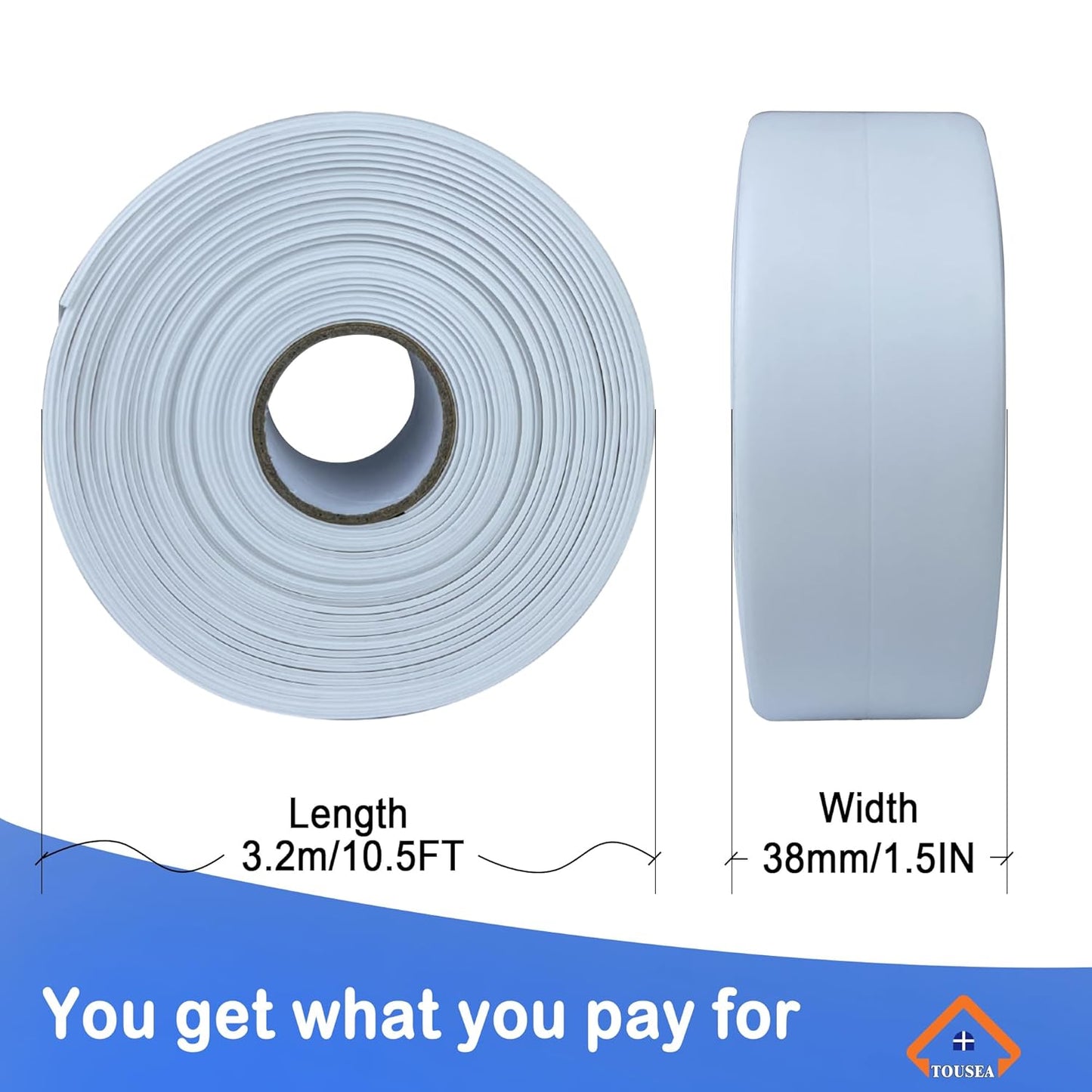 Caulk Tape Self Adhesive,Caulking Tape for Bathroom Sealant Strip Caulk Strip,Waterproof Caulking Sealing Tape for Bathroom,Toilet,Kitchen Countertop,Bathroom,Toilet