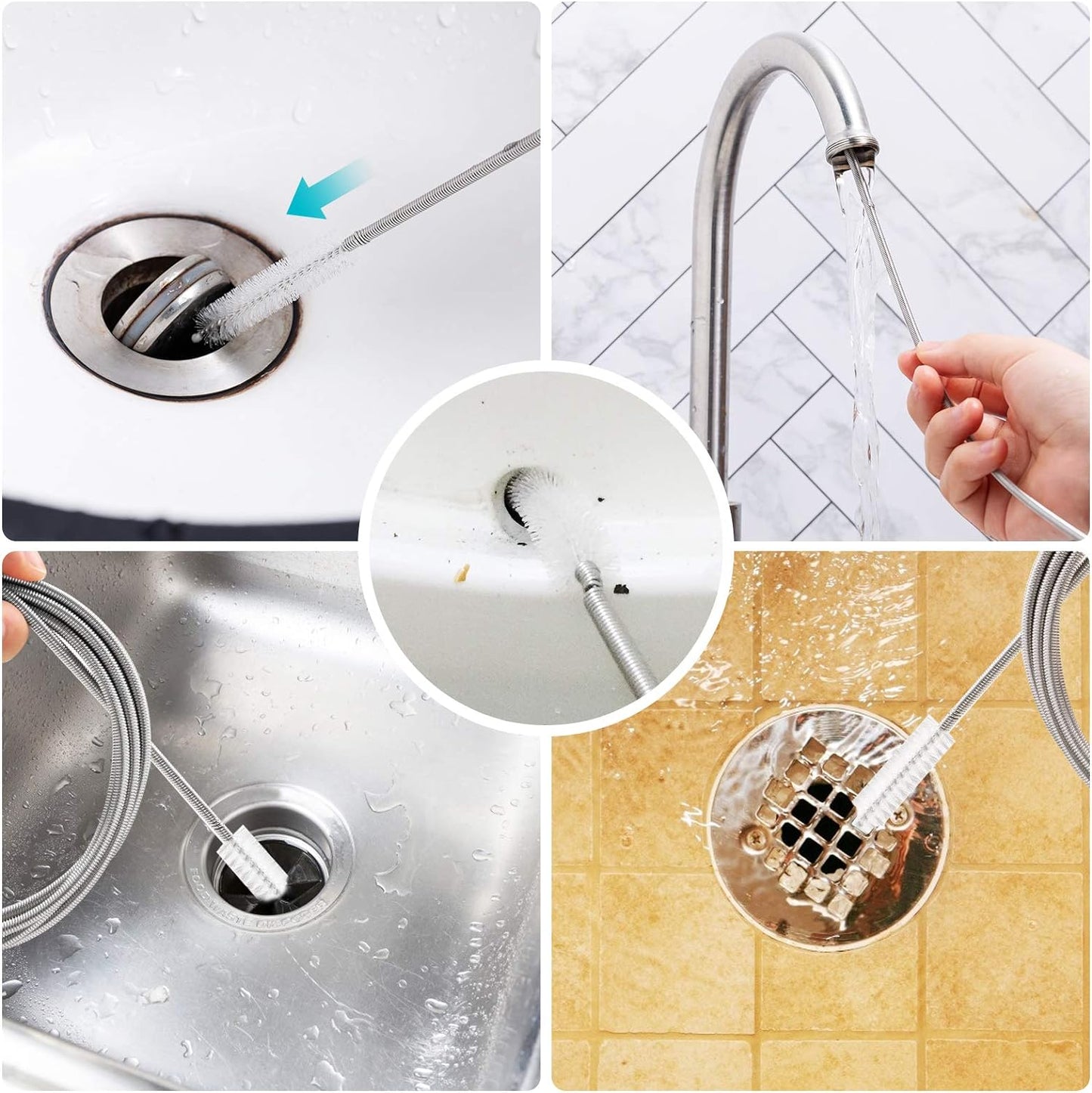 Long Drain Brush Flexible Feeding Tube Brush Slim Cleaning Brush Hose Pipe Brush