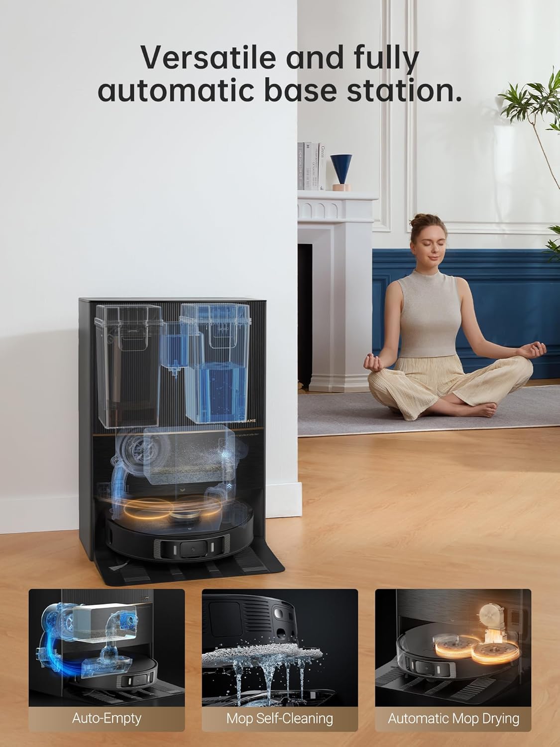 DREAME L20 Ultra Robot Vacuum and Mop with Mop-Extend, Auto Mop Removal & Raising, Washing and Drying, 7000Pa Suction, Self-Emptying, Self-Refilling, AI Obstacle Avoidance