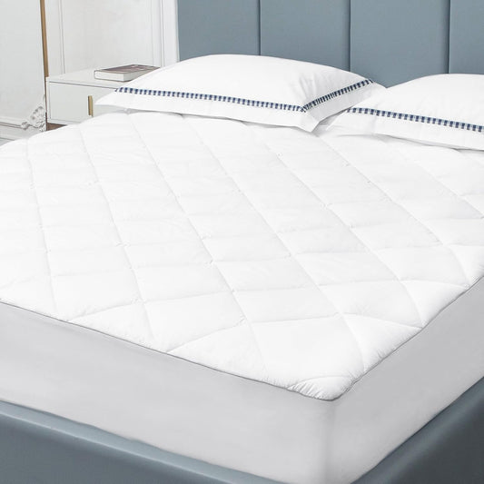 Sunflower Queen Mattress Pad Cover, Cotton Mattress Cover Hypoallergenic, Extra Deep Pocket 18"-22" Quilted Mattress Protector Queen Size Thin Version, Soft Breathable and Noiseless