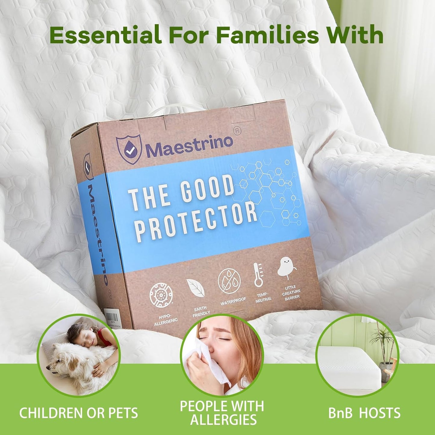 Luxury King Size Tencel Waterproof Mattress Protector Deep Pocket - Premium Cooling Bed Cover Pad - Hypoallergenic & Allergy-Friendly - Oeko-Tex Certified - Ultra Soft & Breathable