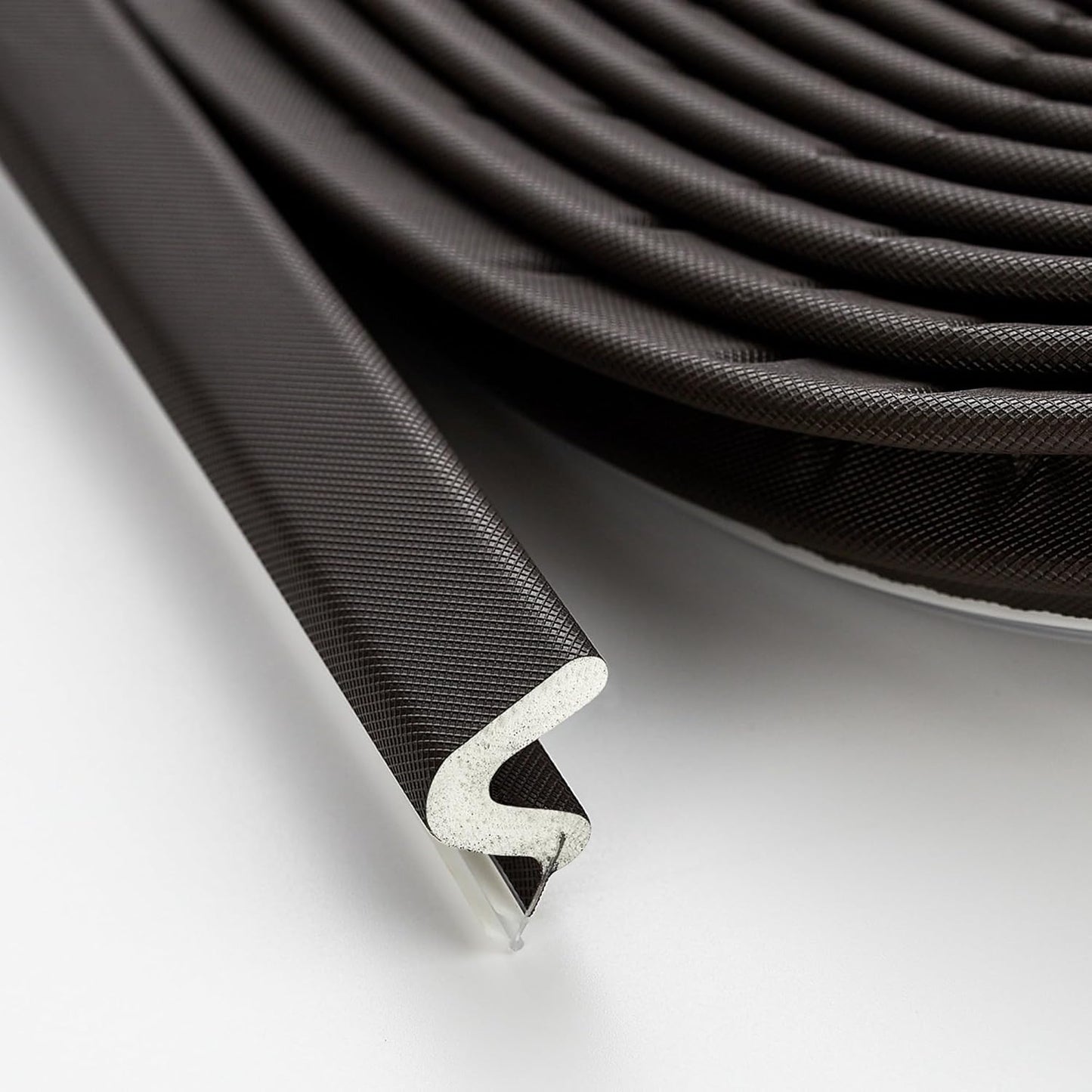 Weather Stripping Door Seal Strip - Soundproof Q-Shaped Foam for Exterior Door Frame, Large Gap Seal, Noise Cancelling, Easy to Install (Brown, 60FT)