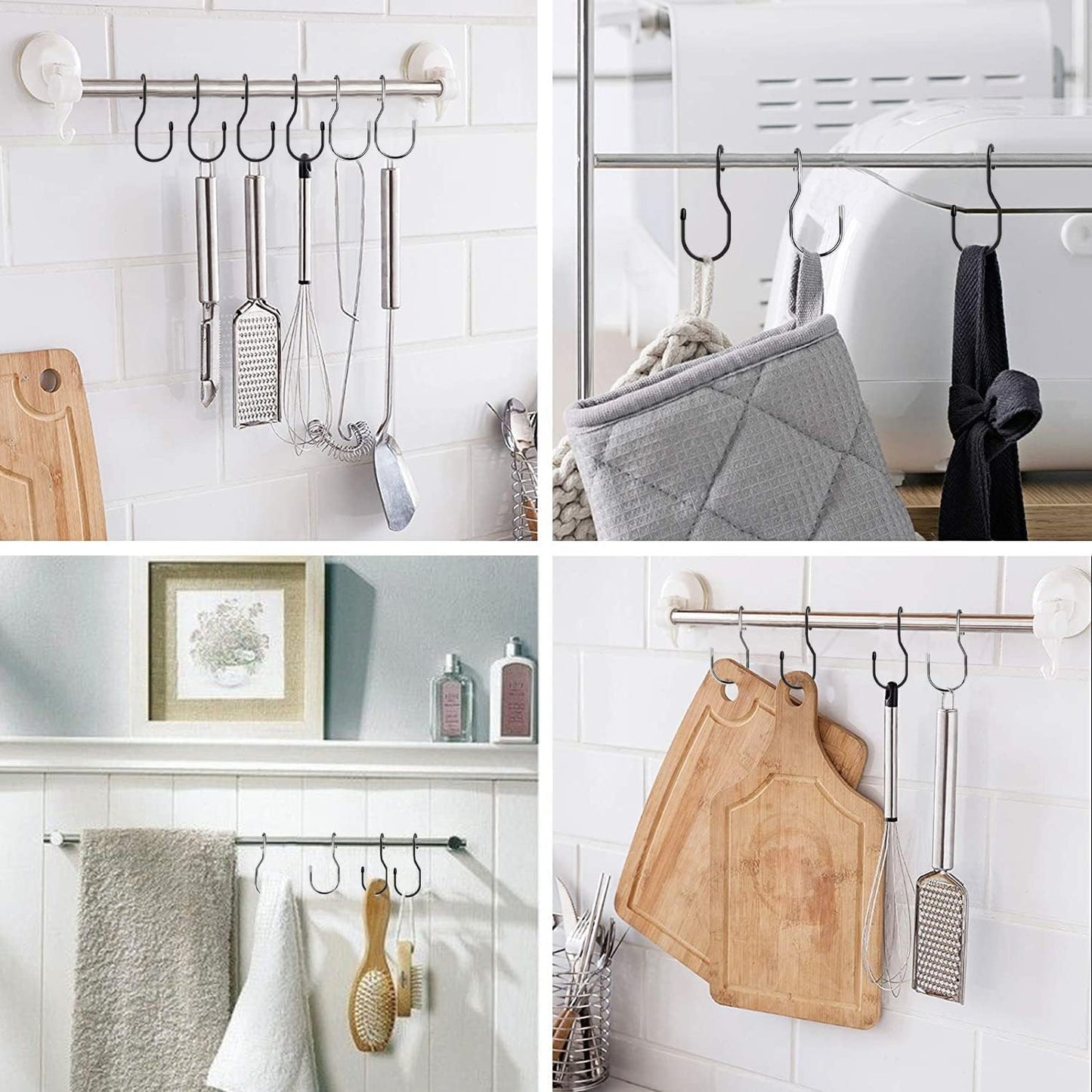 24-Pack Purse Hangers for Closet, Large 5-inch Twist Design Hooks for Bags, Purses, Handbags, Belts, Scarves, Hats (Platinum)