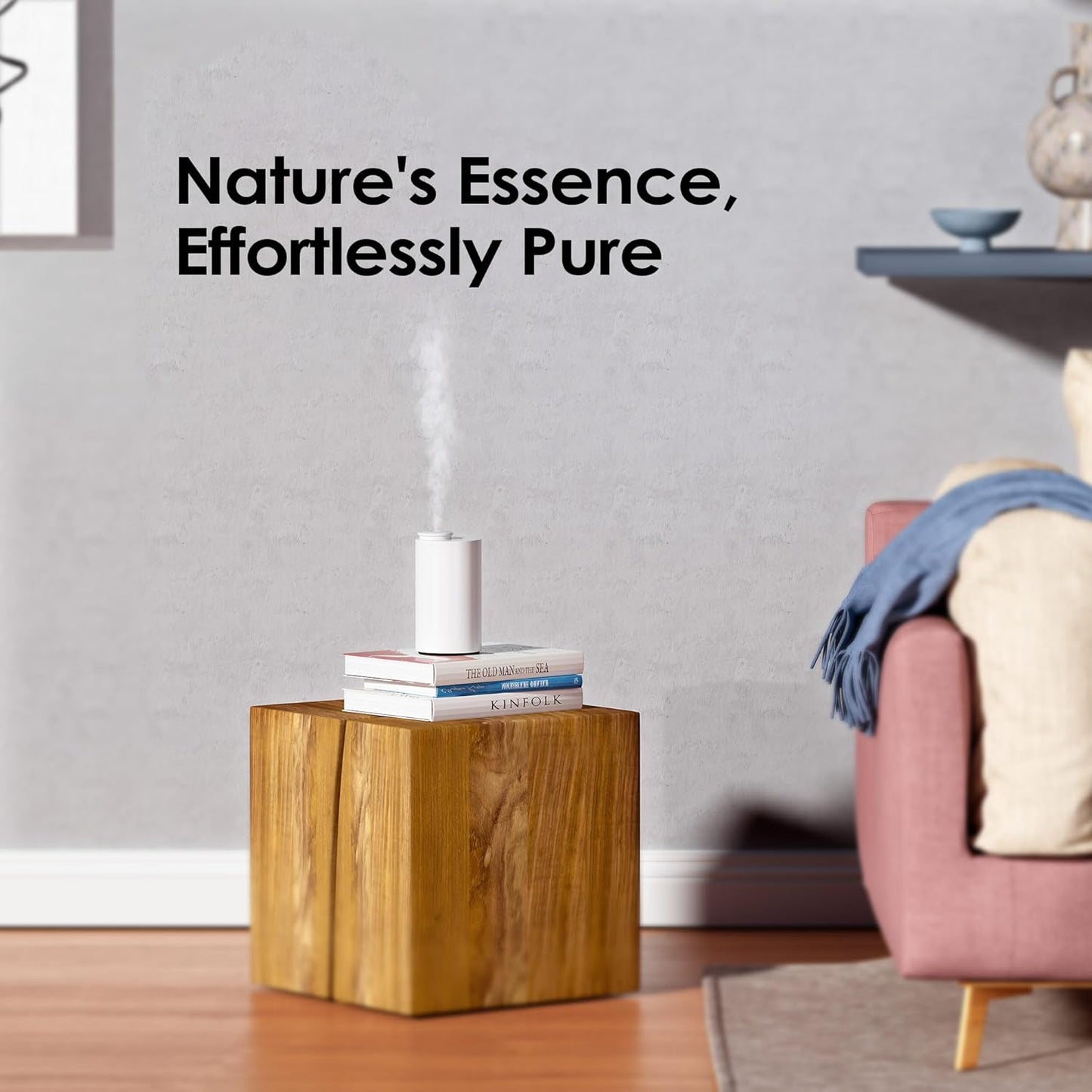 Waterless Diffuser for Essential Oil, Battery Operated Nebulizer, 0.7 Fl.Oz./ 20mL Capacity, Mini Scent Air Machine, 3 Countdown Timers & 3 Mist Levels for Home, Room, Car, Office - AN6 Lavender