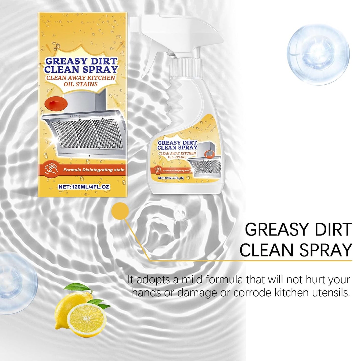 Multifunctional Powerful Kitchen Foam Cleaner, Rotateepic Foam Cleaner, Greasy Dirt Clean Spray, All-Purpose Heavy Duty Degreaser Cleaning Spray for Oven, Stove and Range Hood (2pcs)