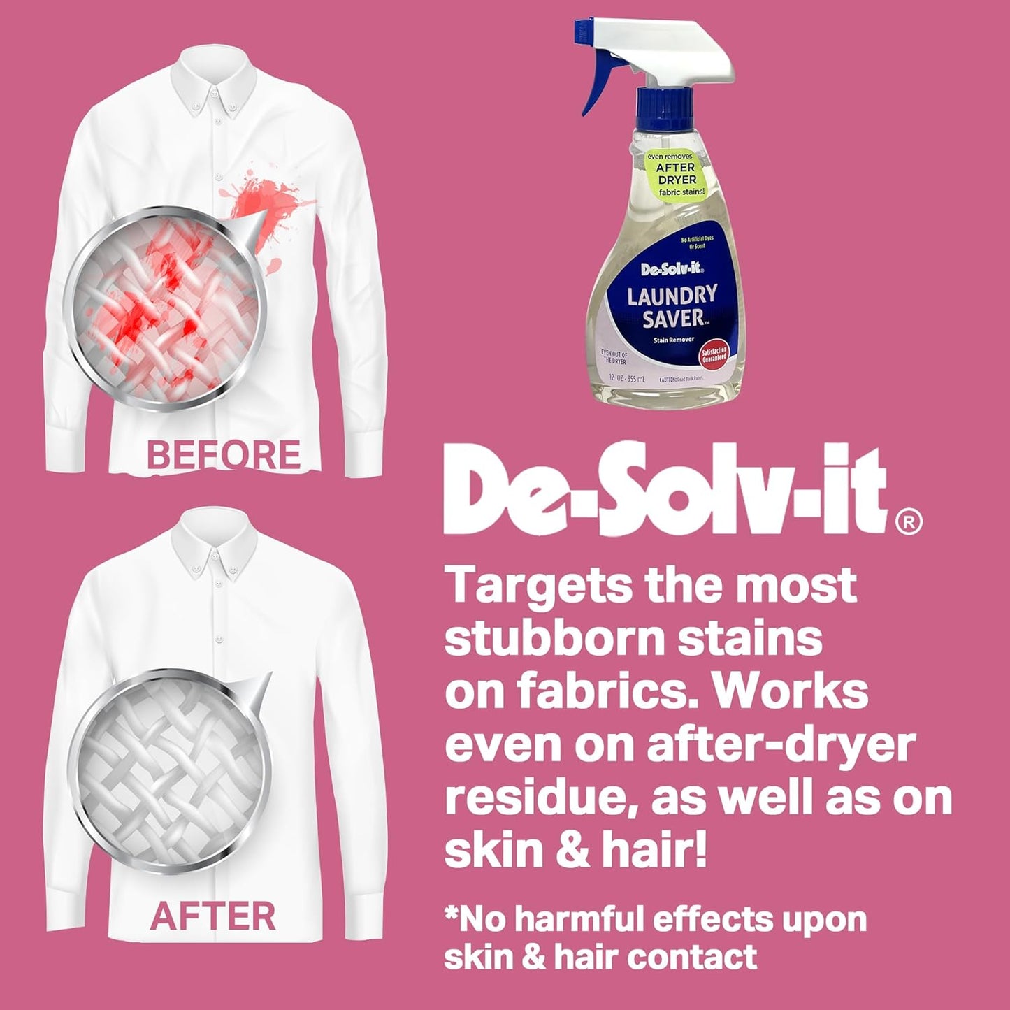 De-Solv-it Orange-Sol Laundry Saver, Instant Stain Remover for Laundry, Hair and Skin-Safe (12-Ounce)