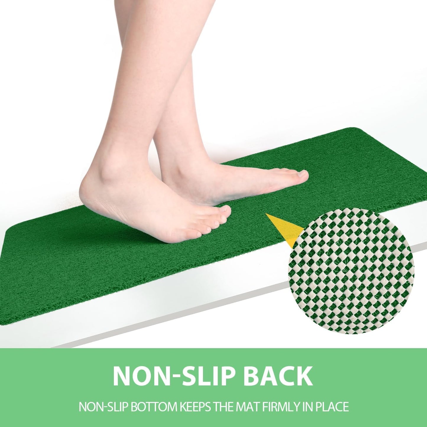 Non-Slip Bathtub Mat, Anti Slip Shower Mat, Fast Drying Bathtub Mats, Foot Scrubber Mat, Anti Slip Mat for Tub, Floor, Bathroom, Kitchen, Home, Hotel (Dark Green 36"×24")