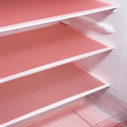 8Pcs Refrigerator Liners, Washable Fridge Liner Mats Covers Pads for Glass Shelf Cupboard Cabinet Drawer Home Kitchen Accessories Organization (Pink)