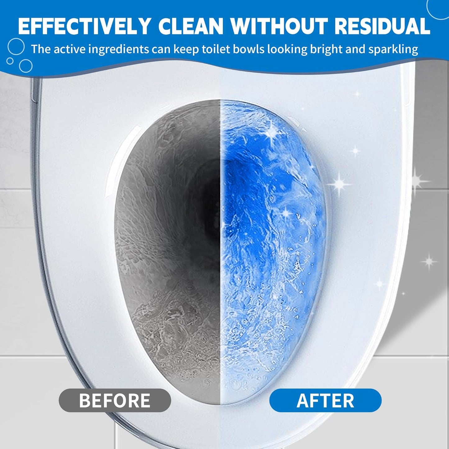 Toilet Bowl Cleaner Tablets, Automatic Toilet Tank Cleaner for Deodorizing & Descaling, Long-Lasting with Sustained Release Technology for Bathroom Cleaners, Blue, 40 Packs