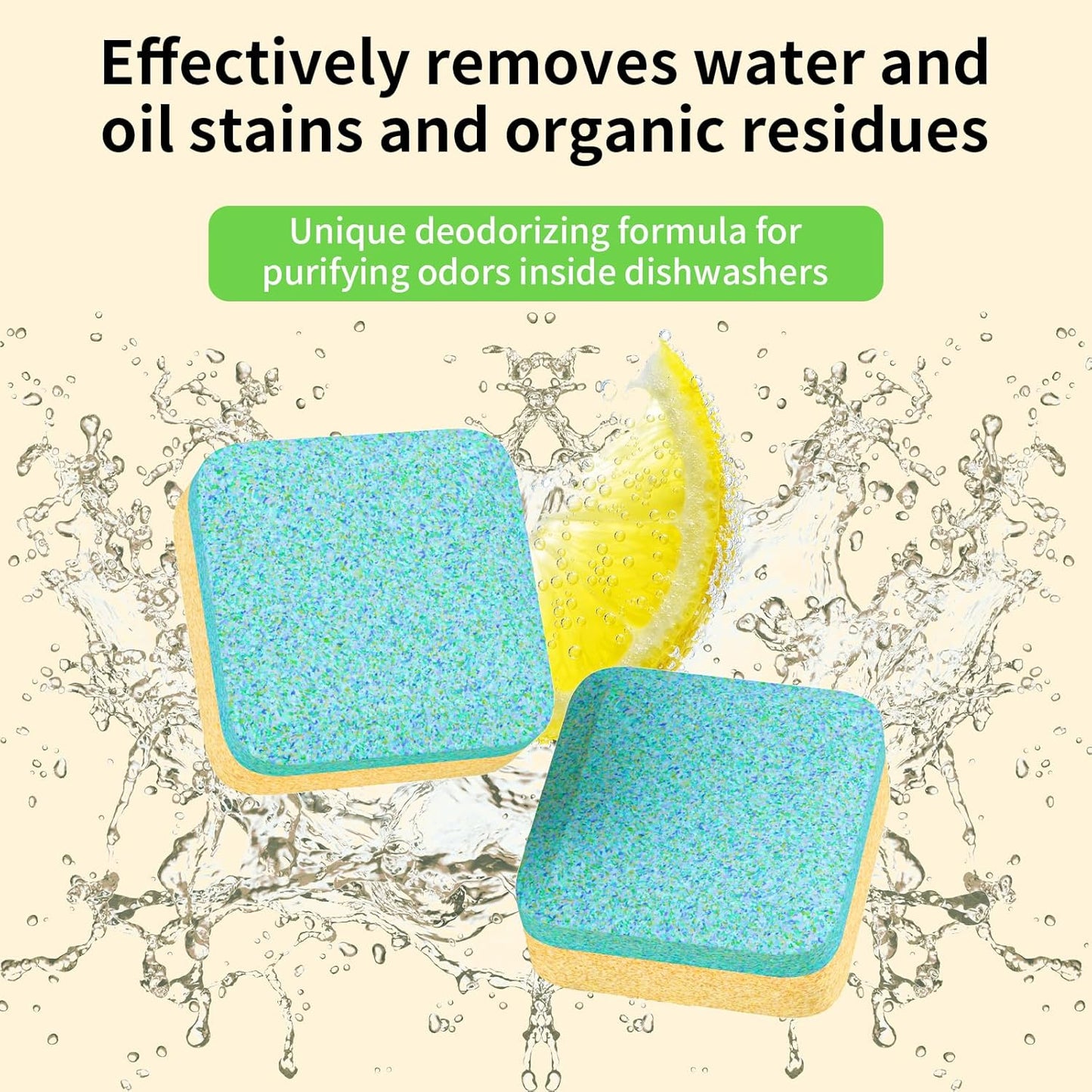 Dishwasher Cleaner and Deodorizer Tablets 24 Pack - 1 Year Supply Deeply Removes Dirt With Odor Eliminating, Dishwasher Cleaner Tablets Naturally Removes Scale Andblockage From Pipes
