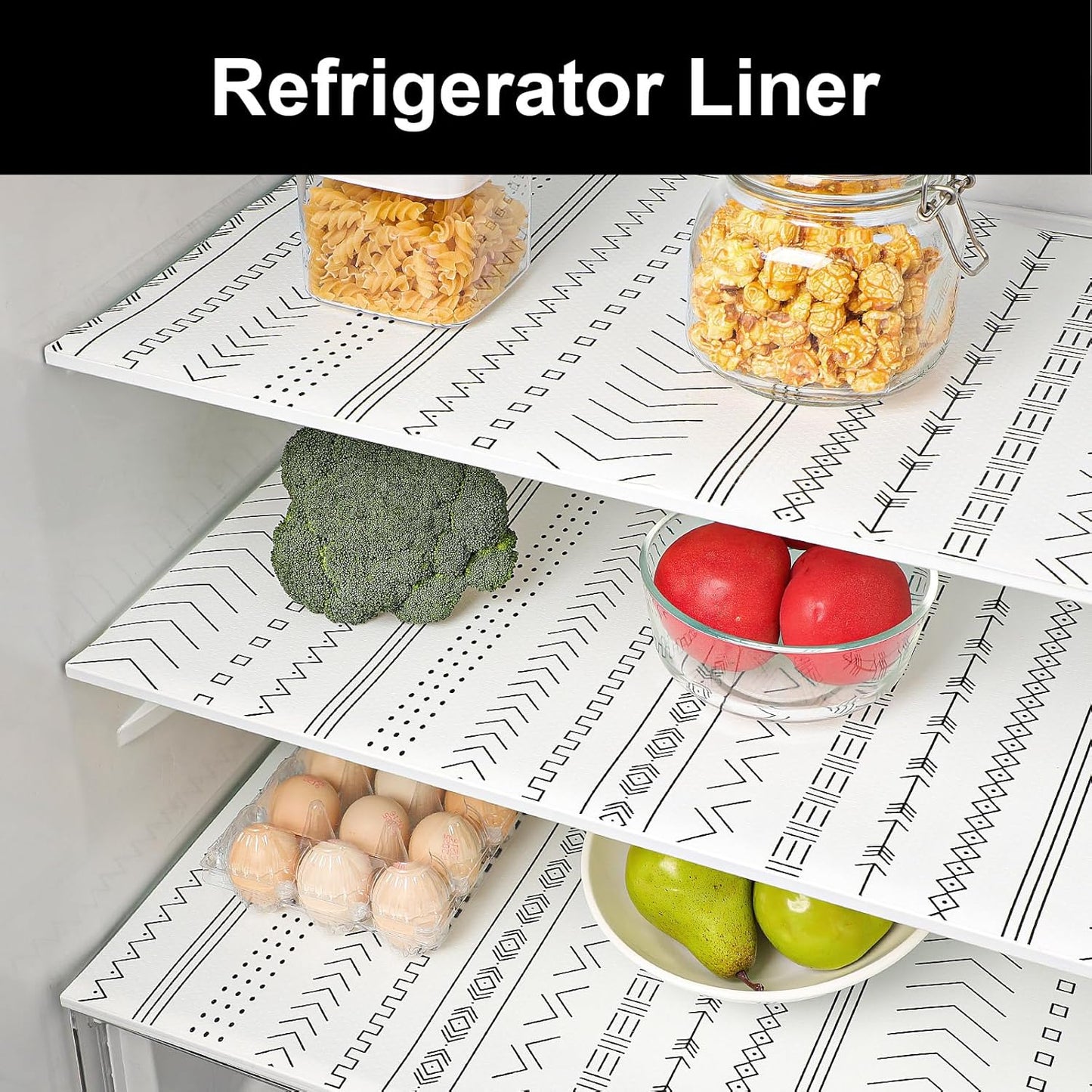 Cooyes Shelf Liners for Kitchen Cabinets, Waterproof and Oil-Proof Kitchen Cupboard Liner, Refrigerator Liners and Plastic Drawer Mats EVA Non Adhesive Shelves