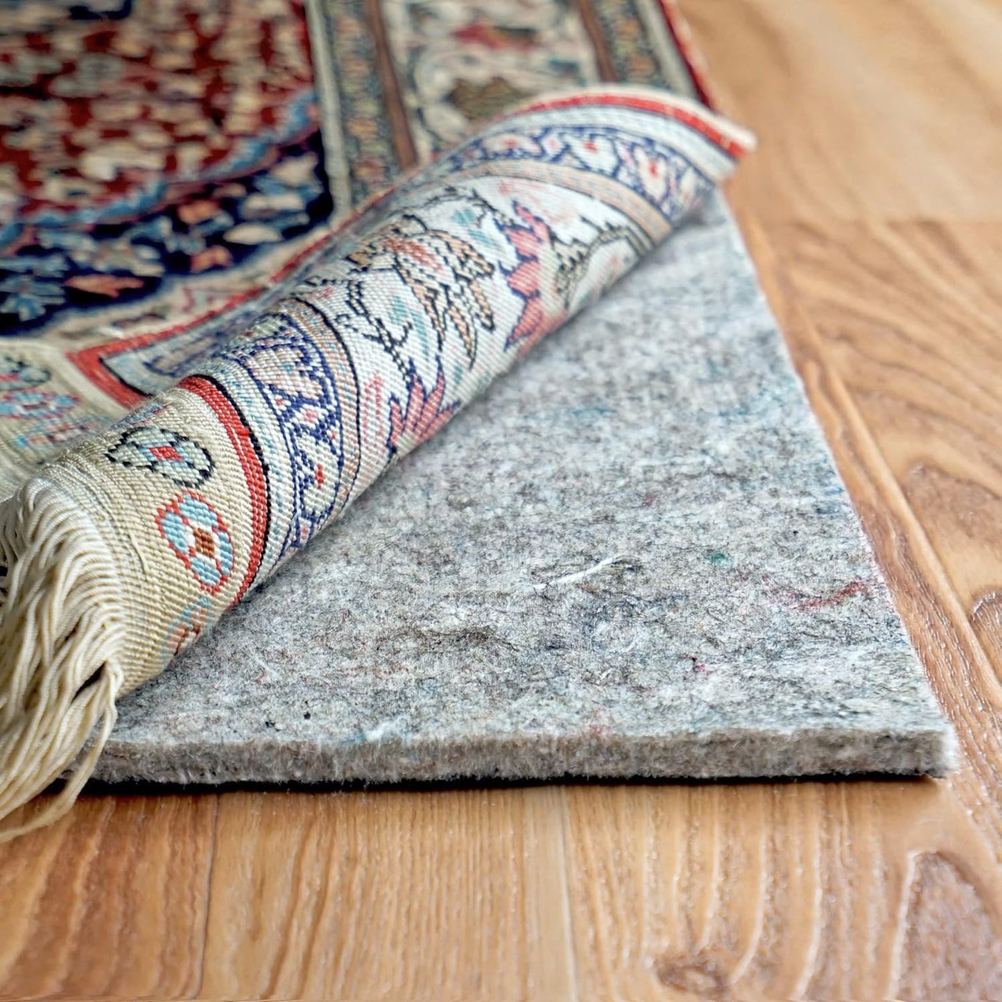 RUGPADUSA - Dual Surface - 6' Round - 1/4" Thick - Felt + Rubber - Non-Slip Backing Rug Pad - Safe for All Floors