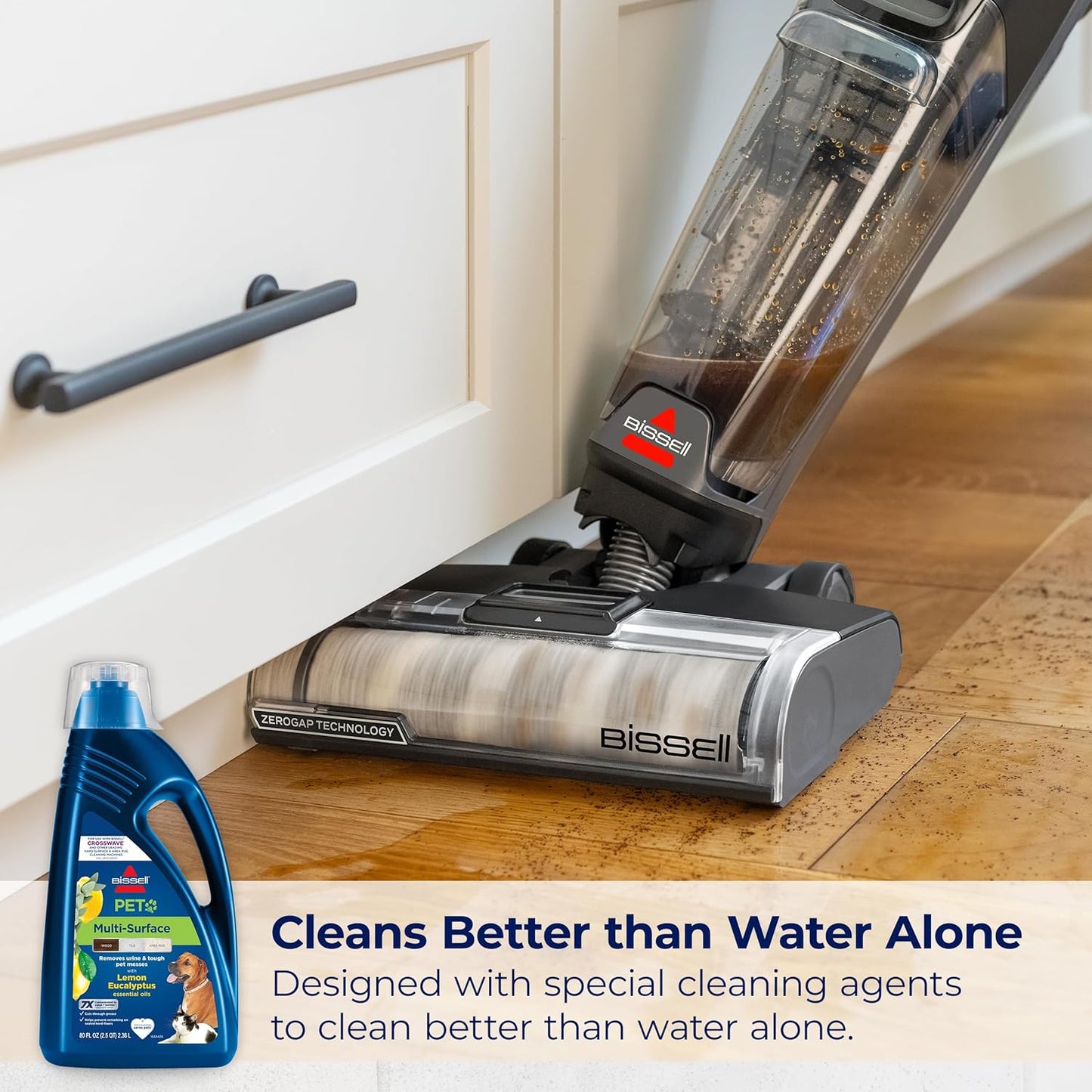 Bissell Multi-Surface Pet with Citrus, 3444G, 80oz, Safe on Sealed Hard Floors and Area Rugs, Removes tough pet messes and elimantes odors, Lemon Eucalyptus Essential Oils