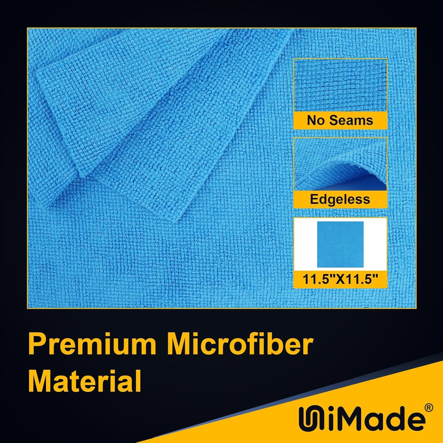 Shop Towels Rags, 150 Pack Reusable Shop Rags Bulk Microfiber Cleaning Cloth Lint Free Cleaning Towels for Car Kitchen Automotive Bar Mechanic Restaurant Garage, 11.5"x 11.5", Blue