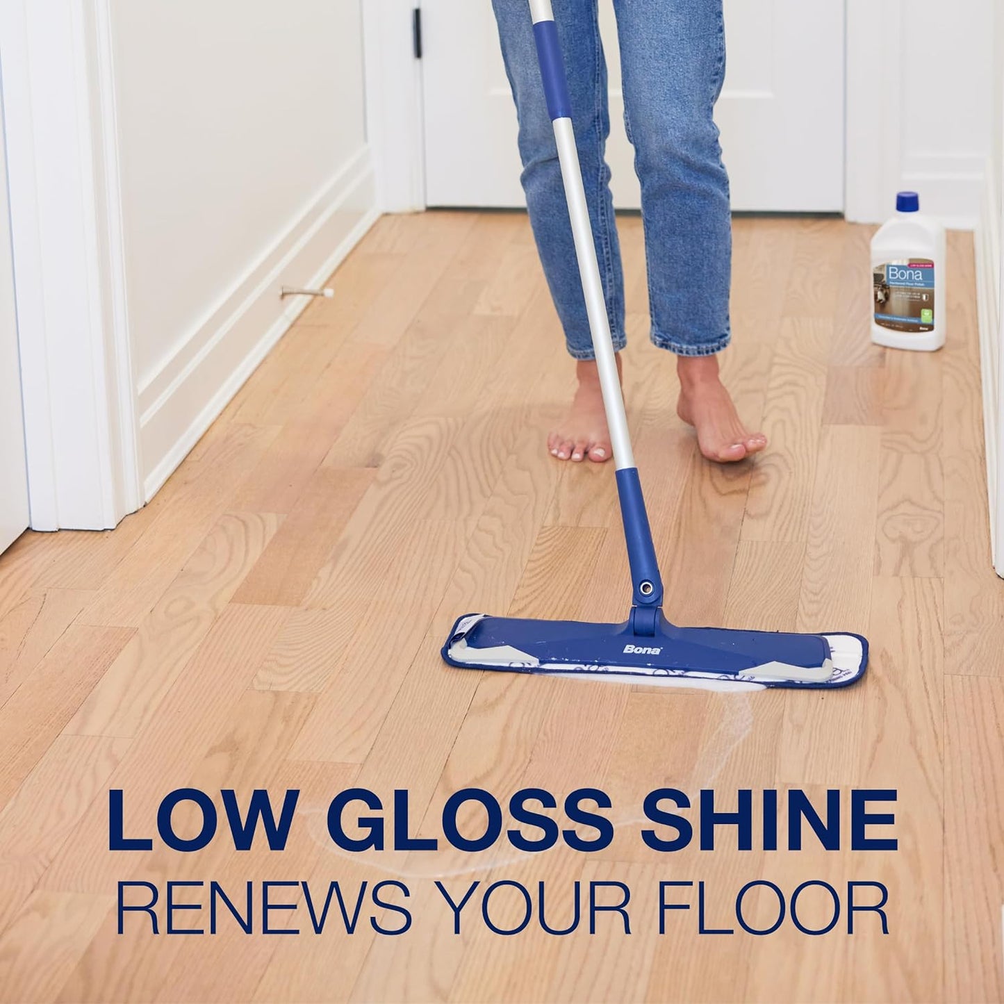 Bona Hardwood Floor Polish - 32 fl oz - Low Gloss Shine - Polish for Wood Floors - Protects and Renews Dull Flooring - Covers 500 sq ft