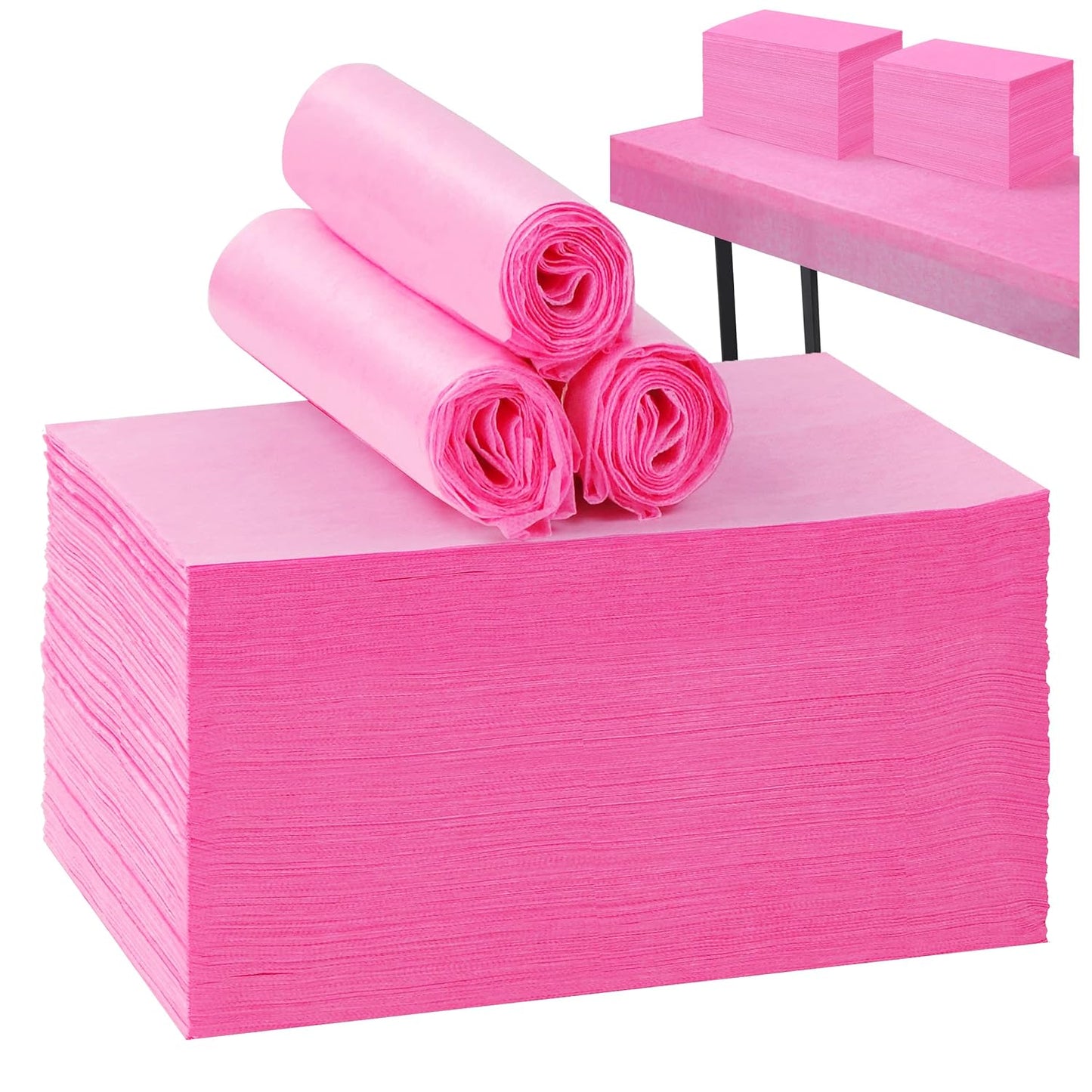 100 Pcs Disposable Bed Sheets 31" x 71" Massage Table Sheets Non Woven Fabric SPA Bed Cover Breathable for Massage Beauty Tattoos (100 Pcs Pink)