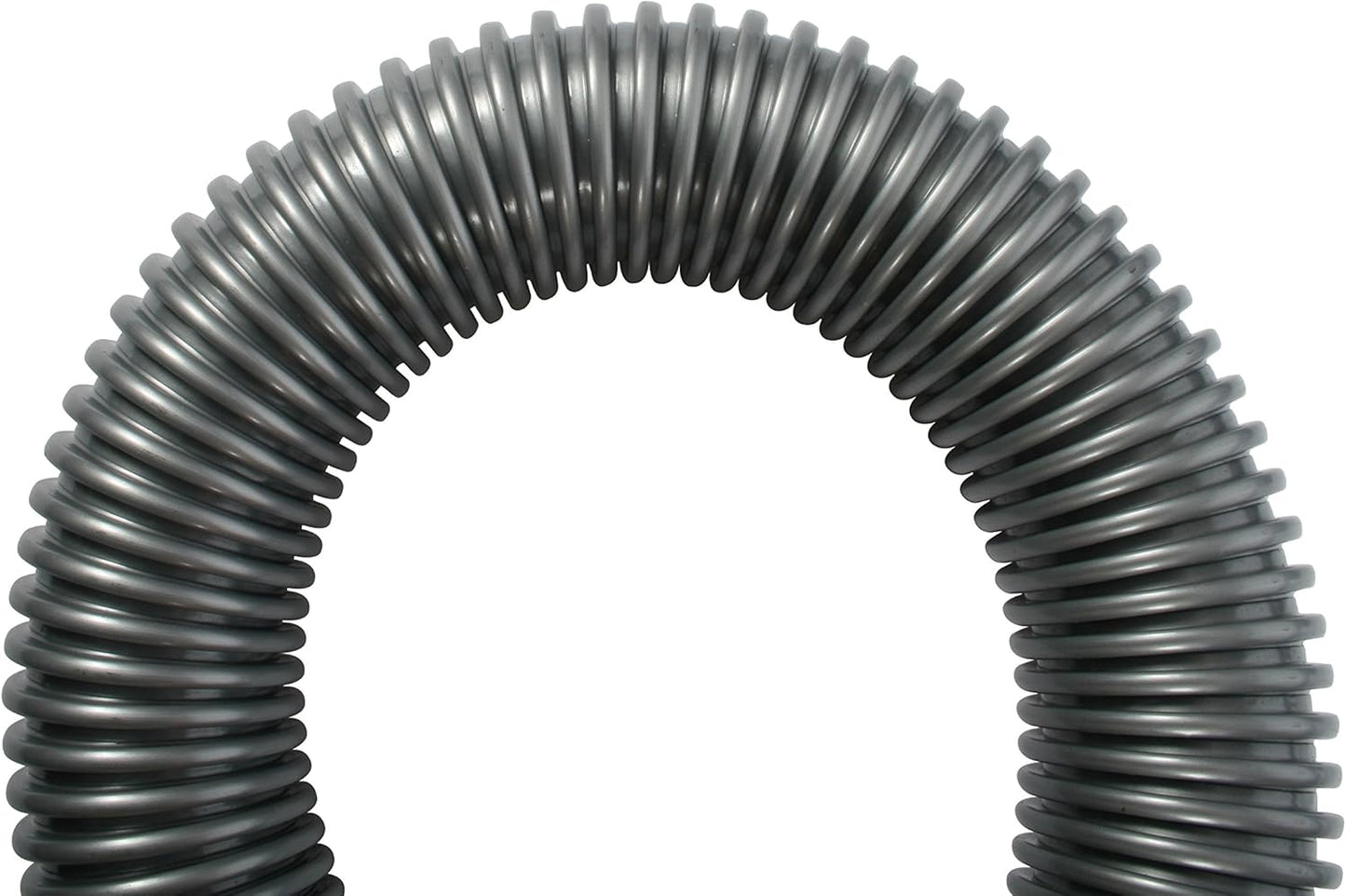 Cen-Tec Systems 10 Ft. Premium Shop Vacuum Extension Hose with 2 tank adapters and 1.25" curved end,120"L x 1.25"W, Silver