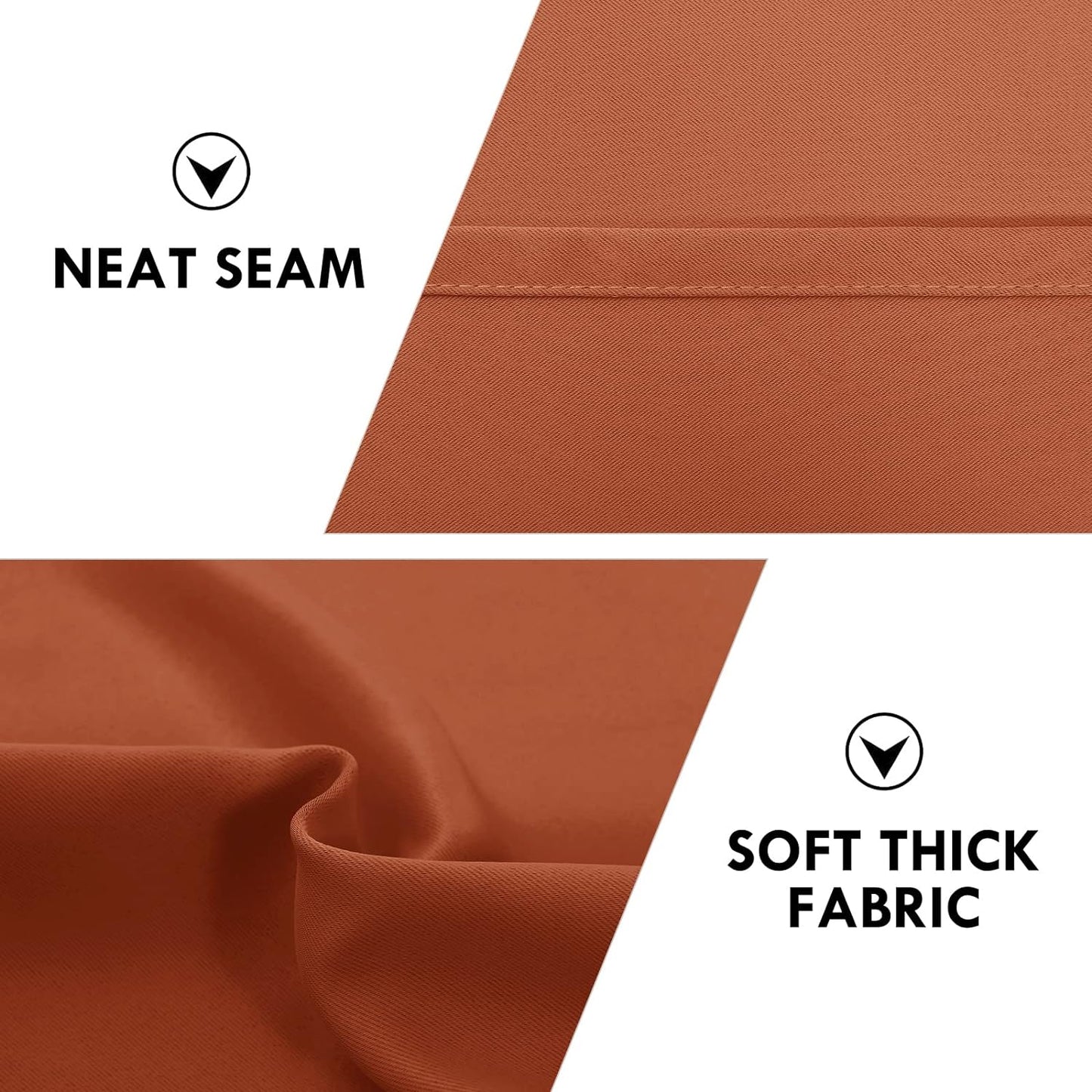 DWCN Blackout Curtains Thermal Insulated, Energy Saving & Noise Reducing Bedroom and Living Room Curtains, Burnt Ochre, W 42x L 54 Inch, Set of 2 Rod Pocket Curtain Panels