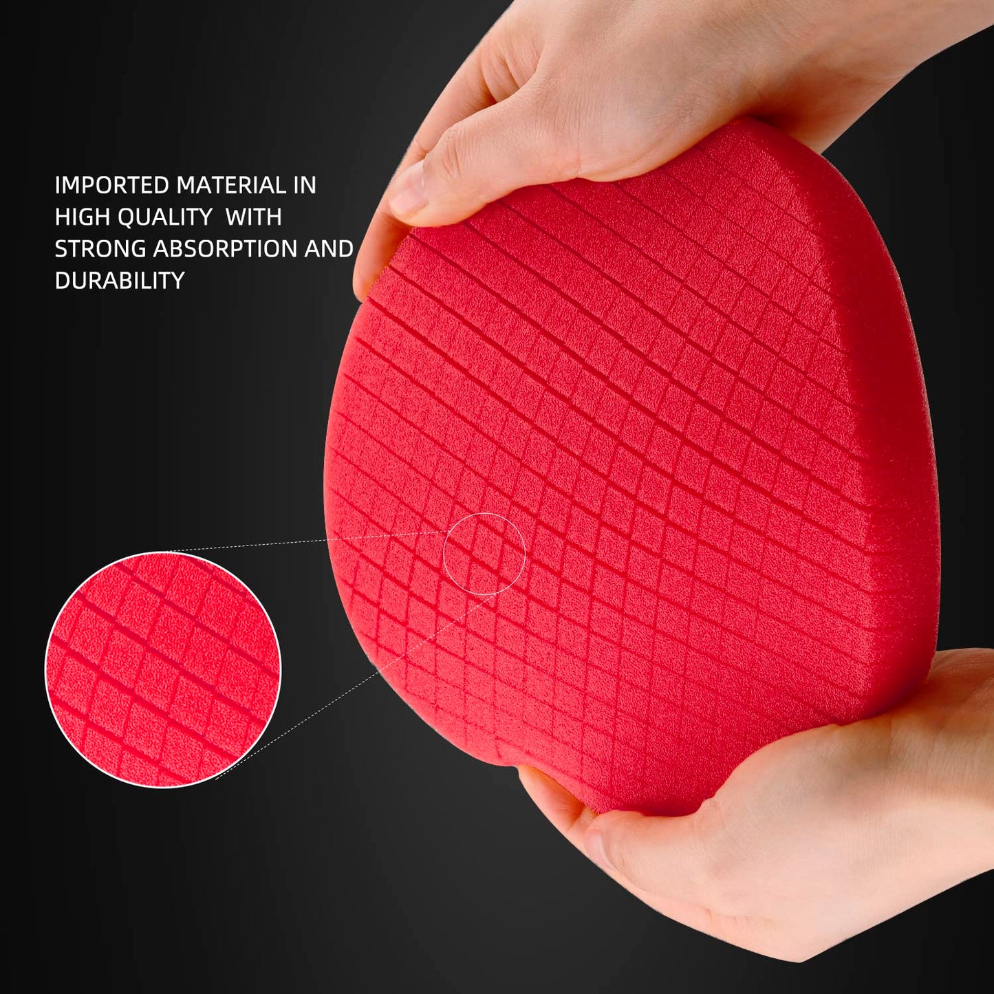 Red Finish Polishing Pads, Buffing Pads, SPTA 3Pcs 6.5 Inch Face for 6 Inch 150mm Backing Plate Compound Buffing Sponge Pads for Car Buffer Polisher Compounding, Polishing and Waxing -X00224R6B3