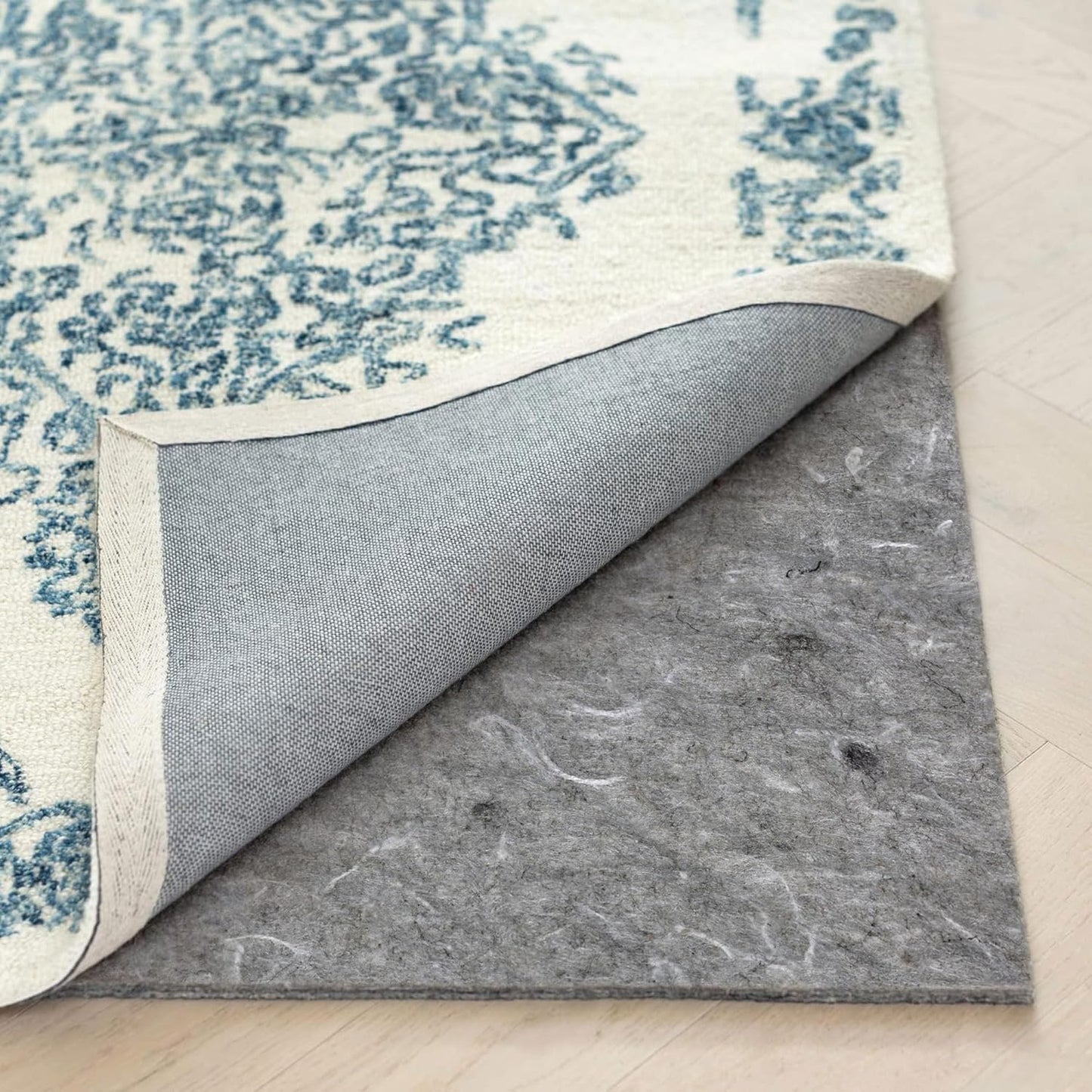 RUGPADUSA - Dual Surface - 8'x10' - 1/8" Thick - Felt + Rubber - Non-Slip Backing Rug Pad - Adds Low-Profile Comfort and Protection