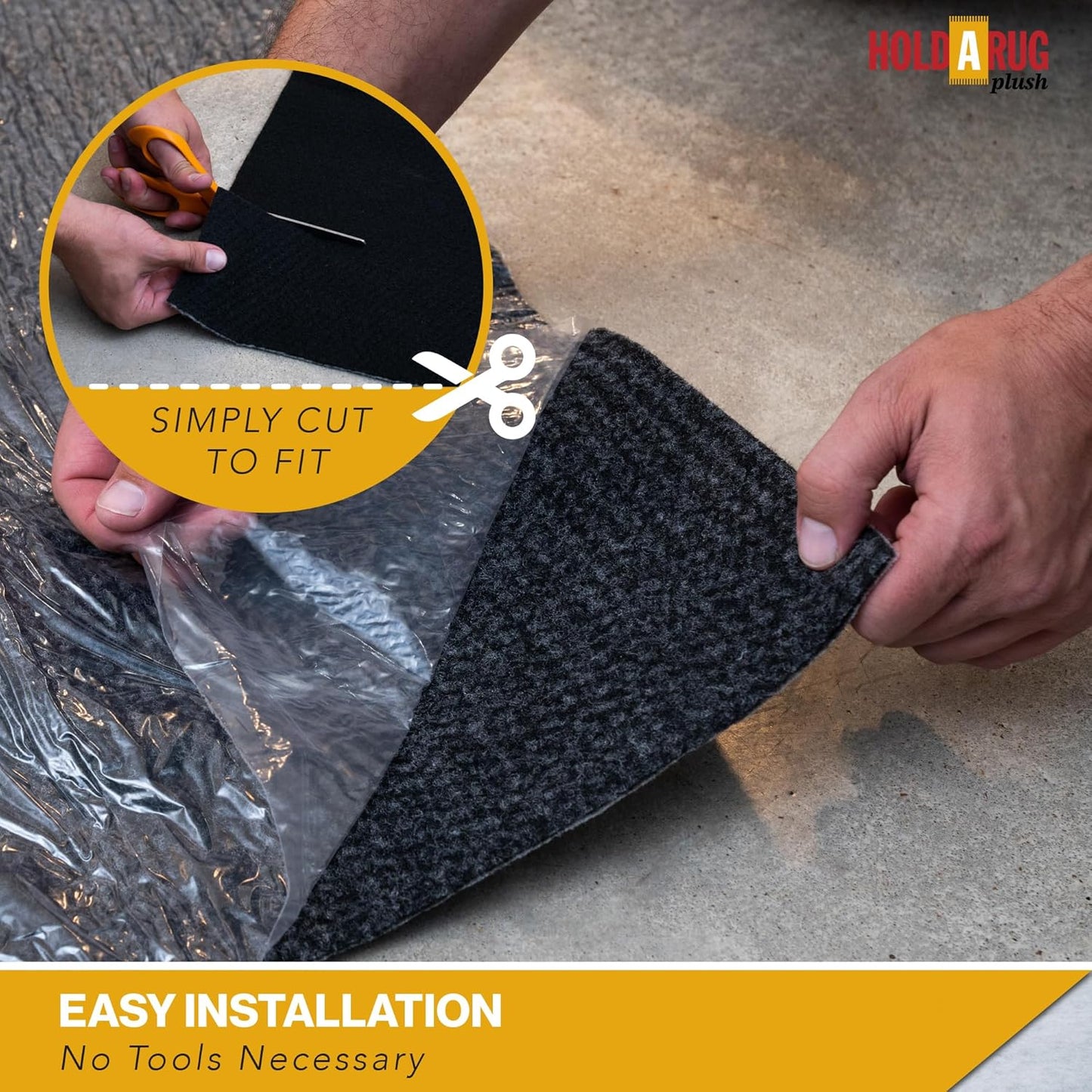 Hold-a-Rug Plush 9' x 12' Nonskid, Nonslip Rug Pad, Reversible Gripper, ¼ Thick, Safe for All Floors and Carpet, Keep Area Rugs Secure
