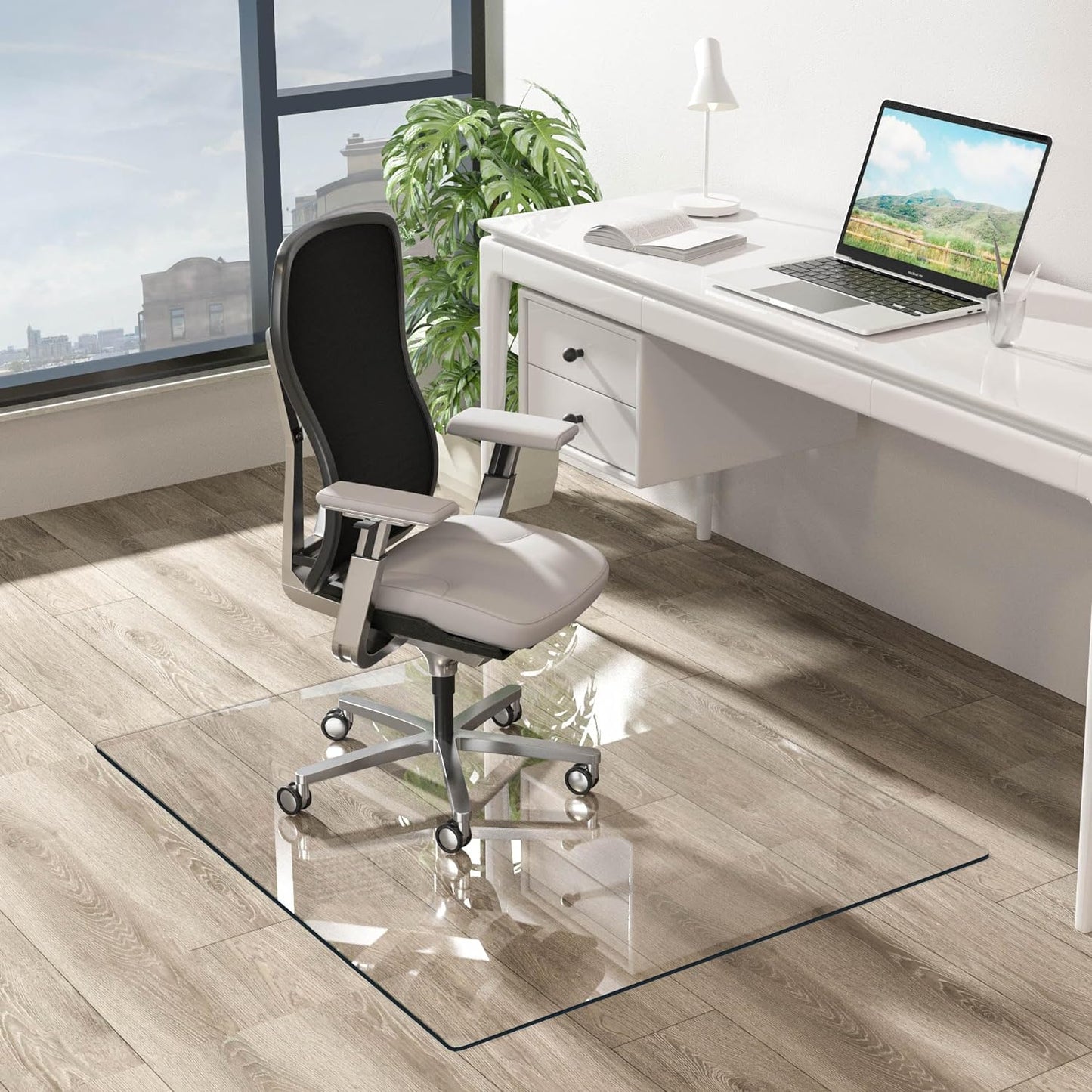 Office Chair Mat for Hardwood Floor, 1/8" Thick 46”x 60” Crystal Clear Hard Floor Chair Mat, Transparent Floor Protector Mat Flat Without Curling