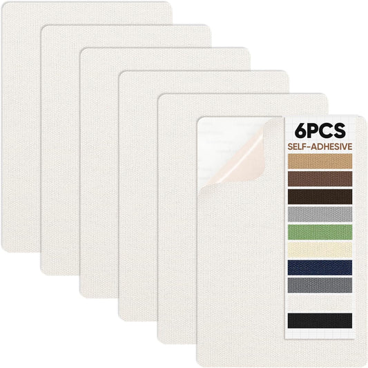 Canvas Patch 5.5 x 8 Inches 6Pcs Self-Adhesive Waterproof Canvas Patch Kit for Repairing Tents,Sofas,Boat Covers,Camping Chair,Awnings,Car Seats.（Beige）