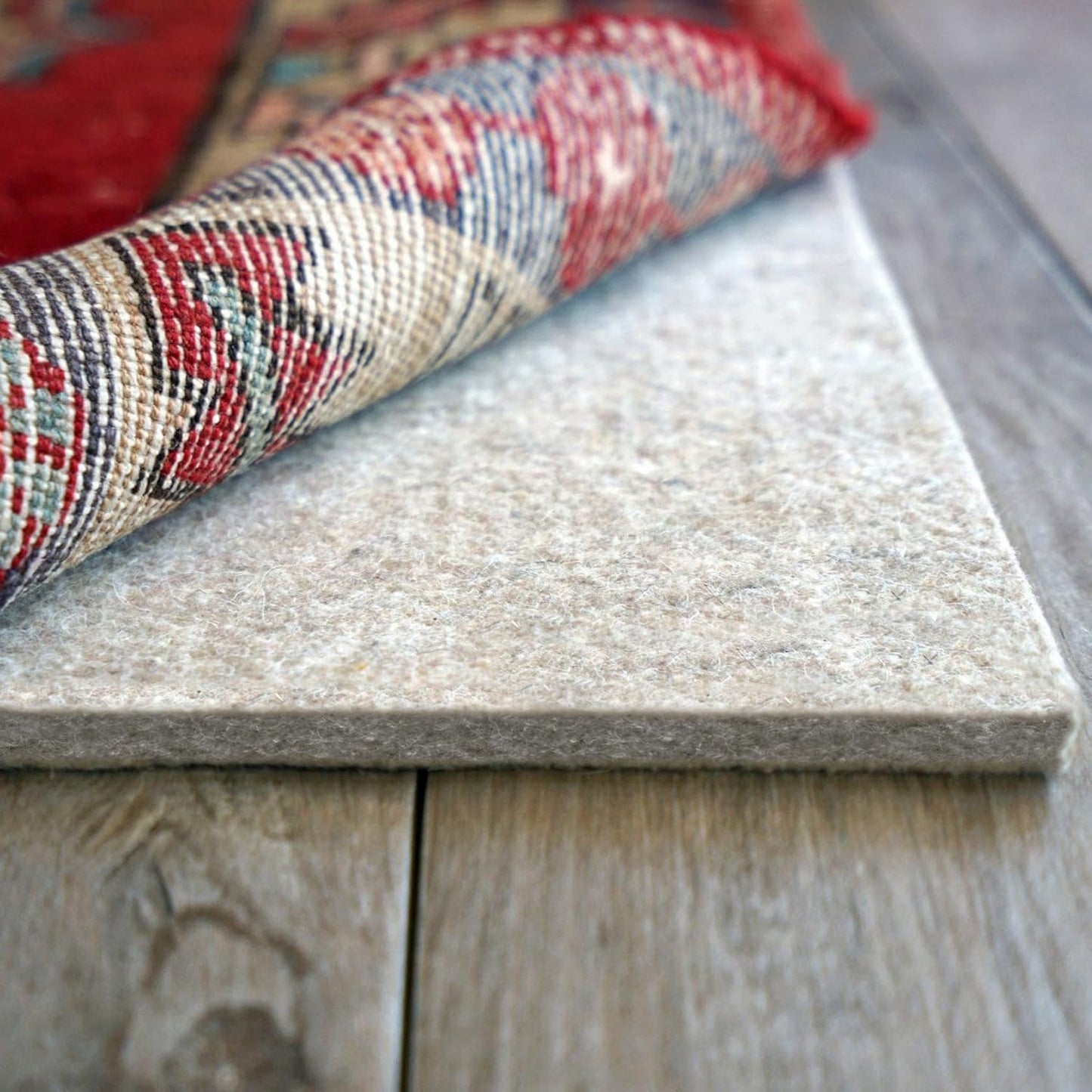 RUGPADUSA, Eco Plush, 8' Square, 3/8" Thick, 100% Felt, Extra Cushioned Rug Pad, Available in 3 Thicknesses, Many Custom Sizes