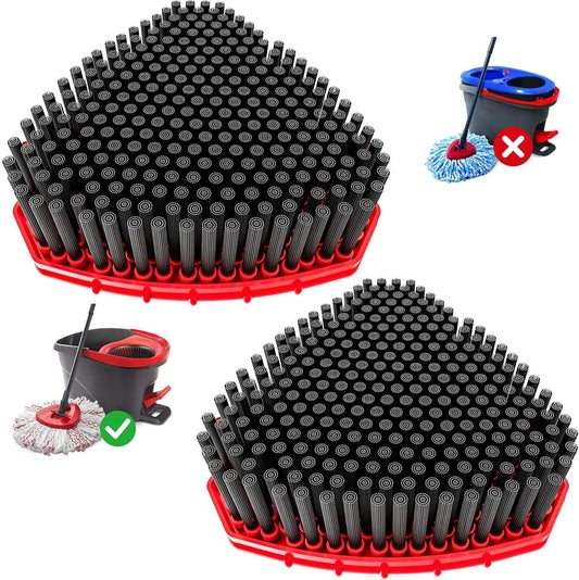 2 Pack Upgraded Spin Mop Replace Head Compatible with O Cedar EasyWring 1 Tank, Strong Cleaning Power-Scrub Brush Replacement Scrubber Head Great for Kitchen, Deck, Bathroom, Shower, Hard Floor