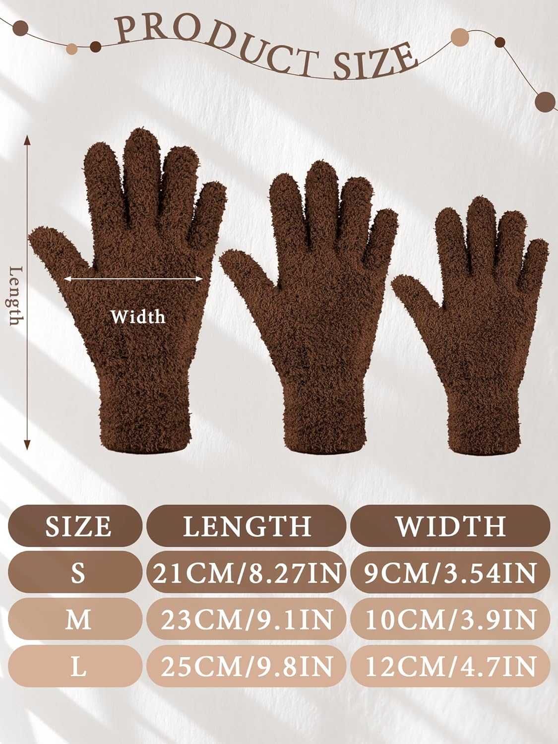 Patelai 3 Pairs Microfiber Plant Dusting Gloves Leaf Cleaning Gloves for Indoor Plants, Blinds, Furniture, House(Small,Black, Brown, Dark Brown)