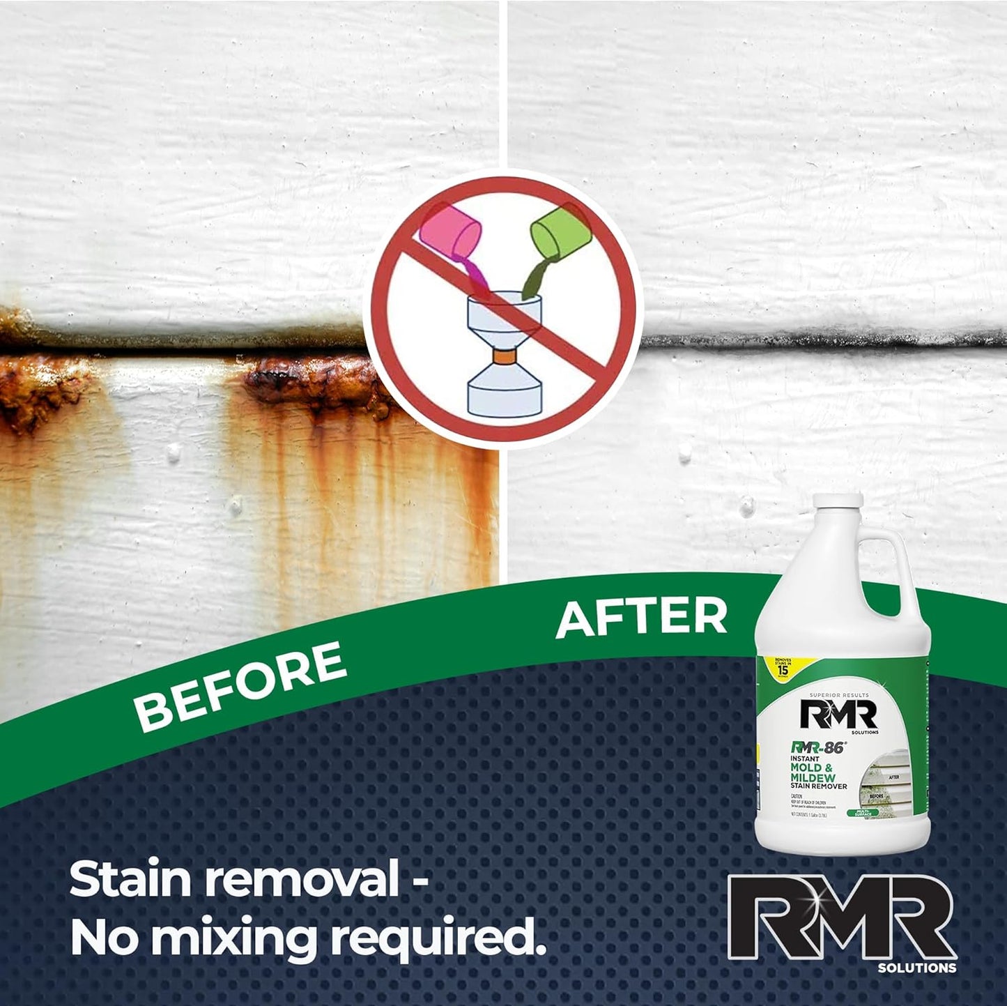 RMR-86 Instant Mold and Mildew Stain Remover Spray - Scrub Free Formula, 4 Pack - 1 Gallon